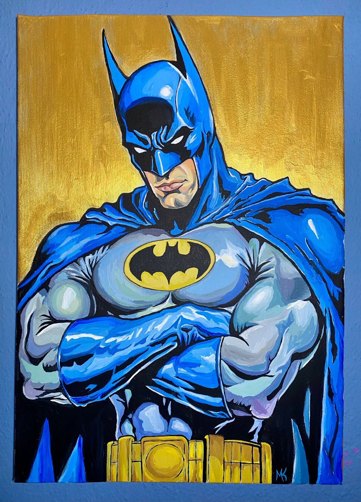 Hand painted artwork, The Batman, 14»x 20», Signed, Dc Comics Art