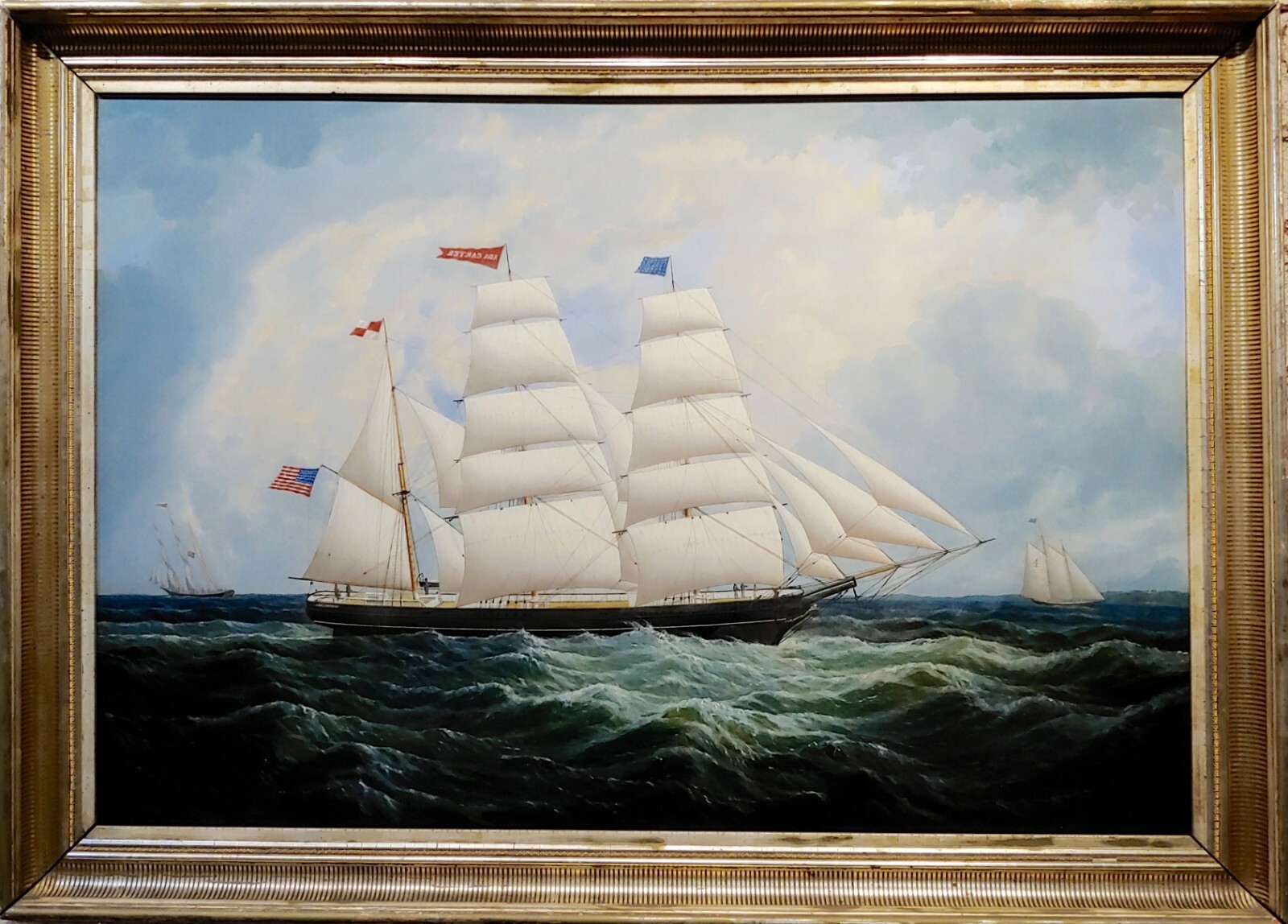 19th century portrait of an American Sailing Ship- Oil painting -c1860s