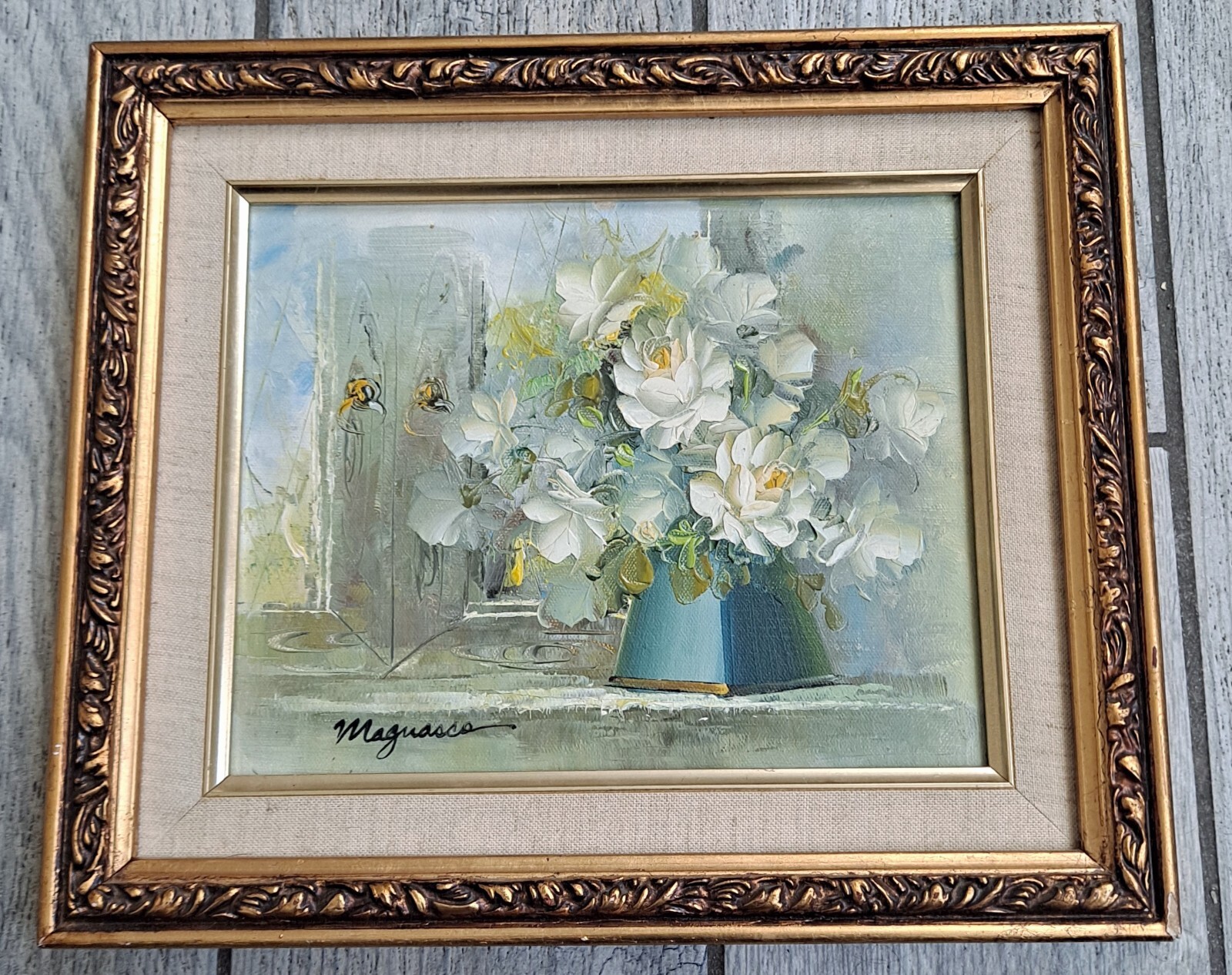 Original MAGNASCO OIL PAINTING OF IN THE WINDOW PAYNE REALISM 13.5/11.5 FRAME