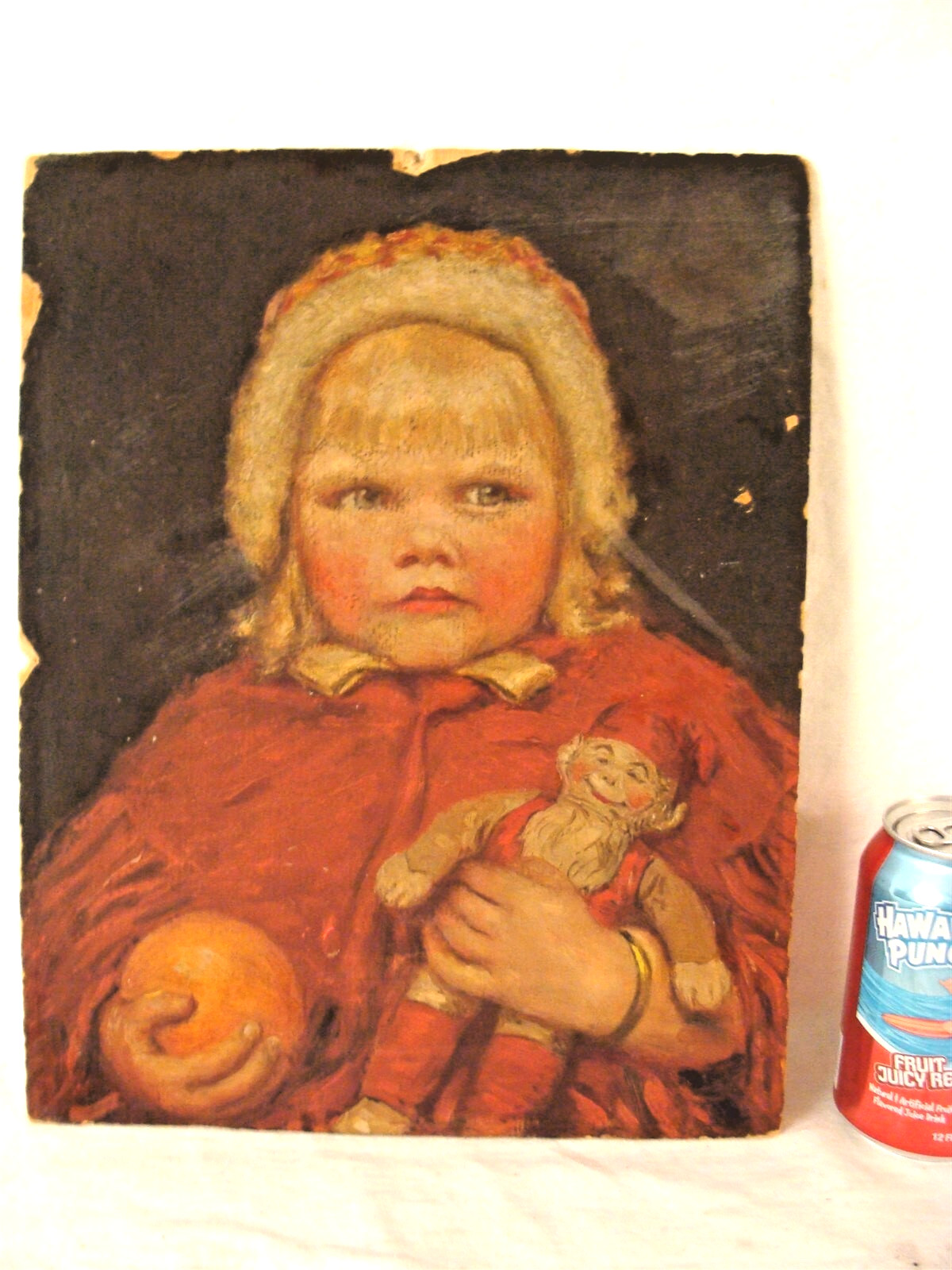 Antique Norman Price Portrait of Girl W/ Doll Painting