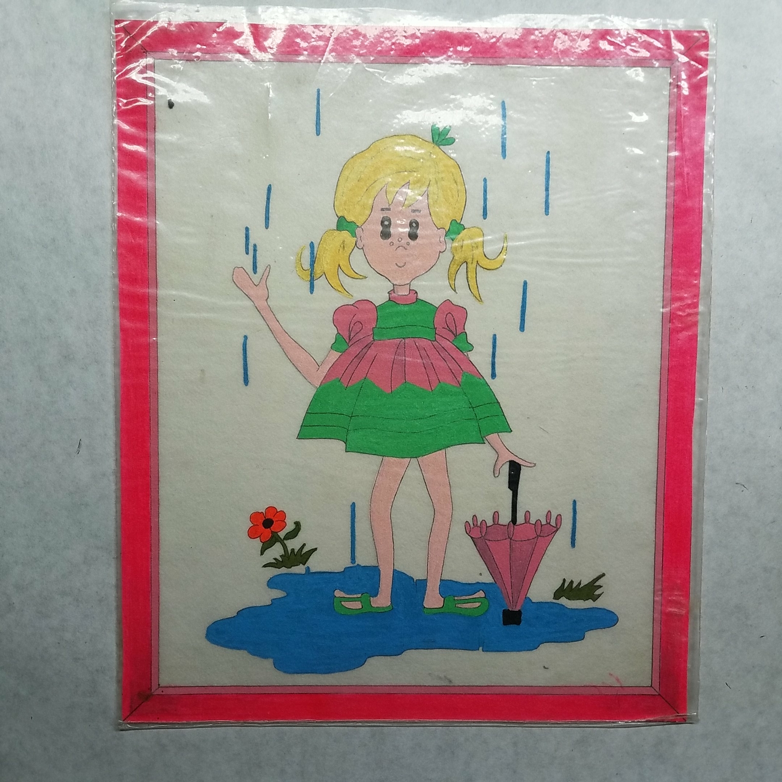 Girl In The Rain Art Painting 10×12 Inches
