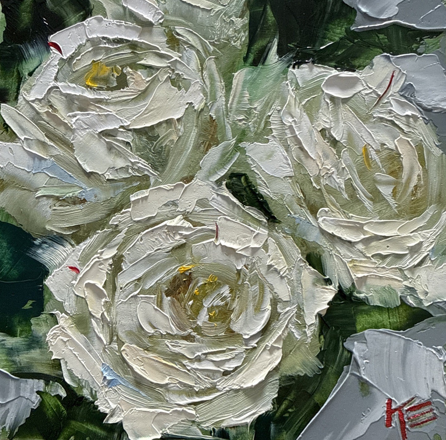 Rose sketch decor Original Painting On Panel 6 X 6 Inches