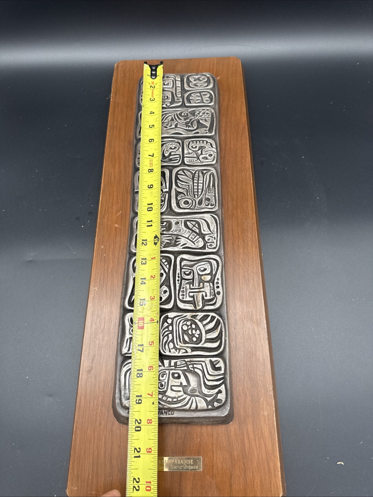 Carlos Sierra-Franco Sterling Silver Wall Plaque Mayan Paradise Art #61 Signed