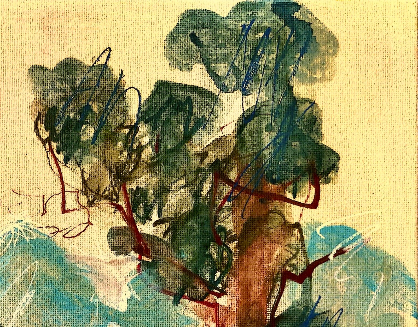 Hand Painted Expressionist Landscape Acrylic 11×14 Canvas, Holly Hammond