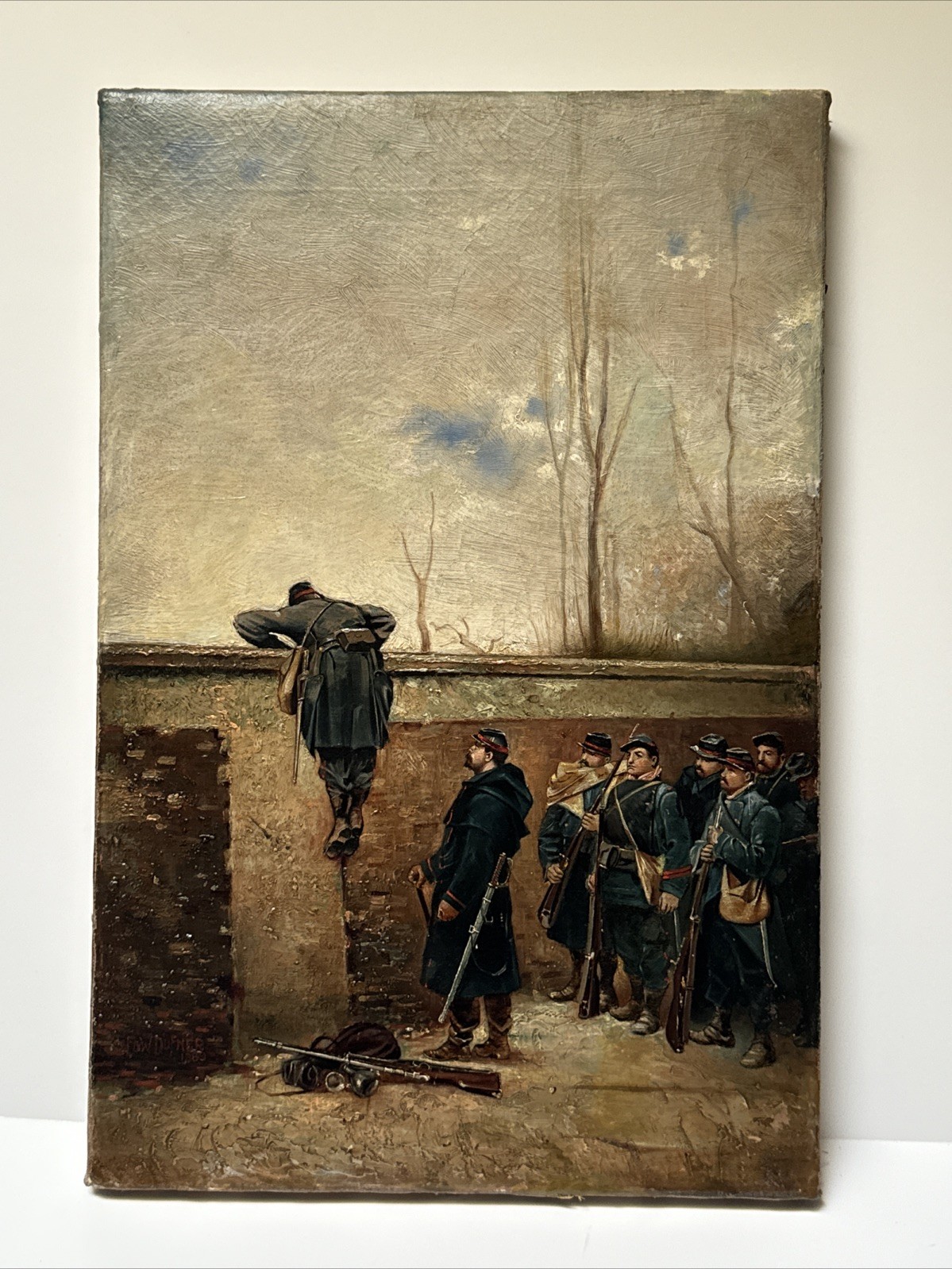 Edward Dufner Painting Impressionism Listed Famous Antique 1890’s War Military
