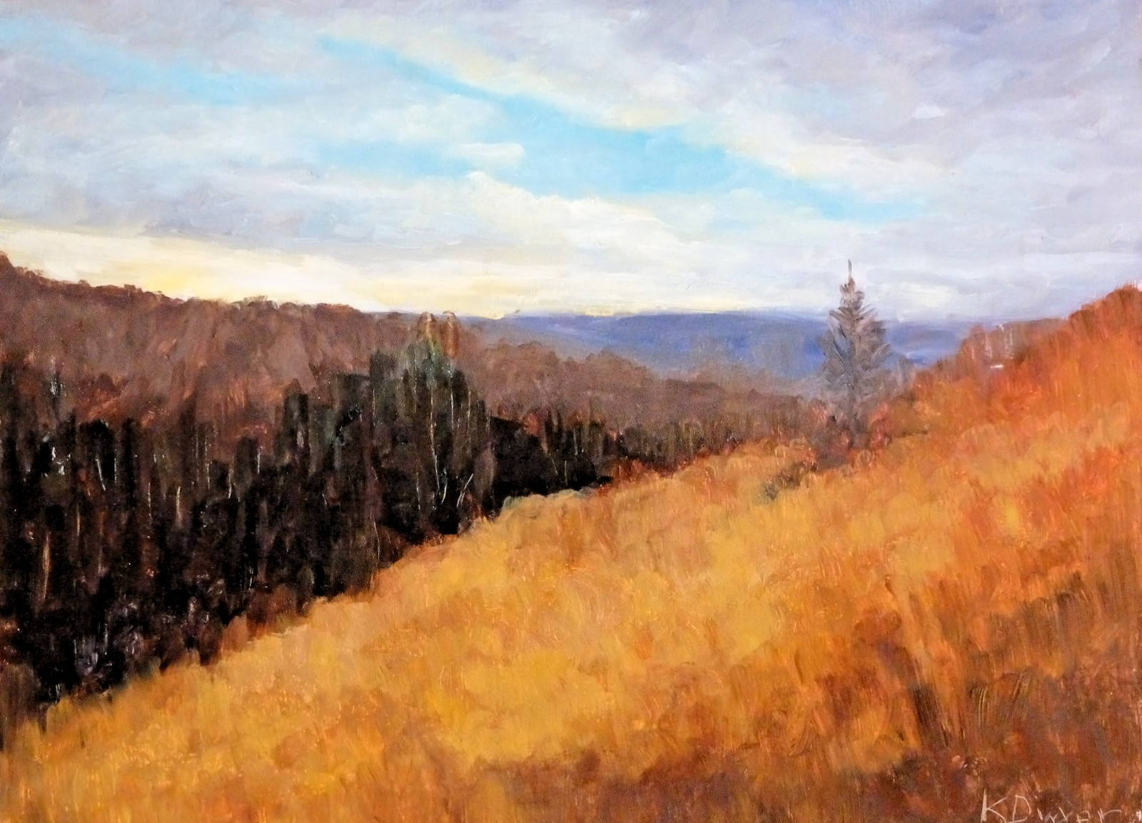 Original landscape oil painting, new, signed, mountains, Adirondacks