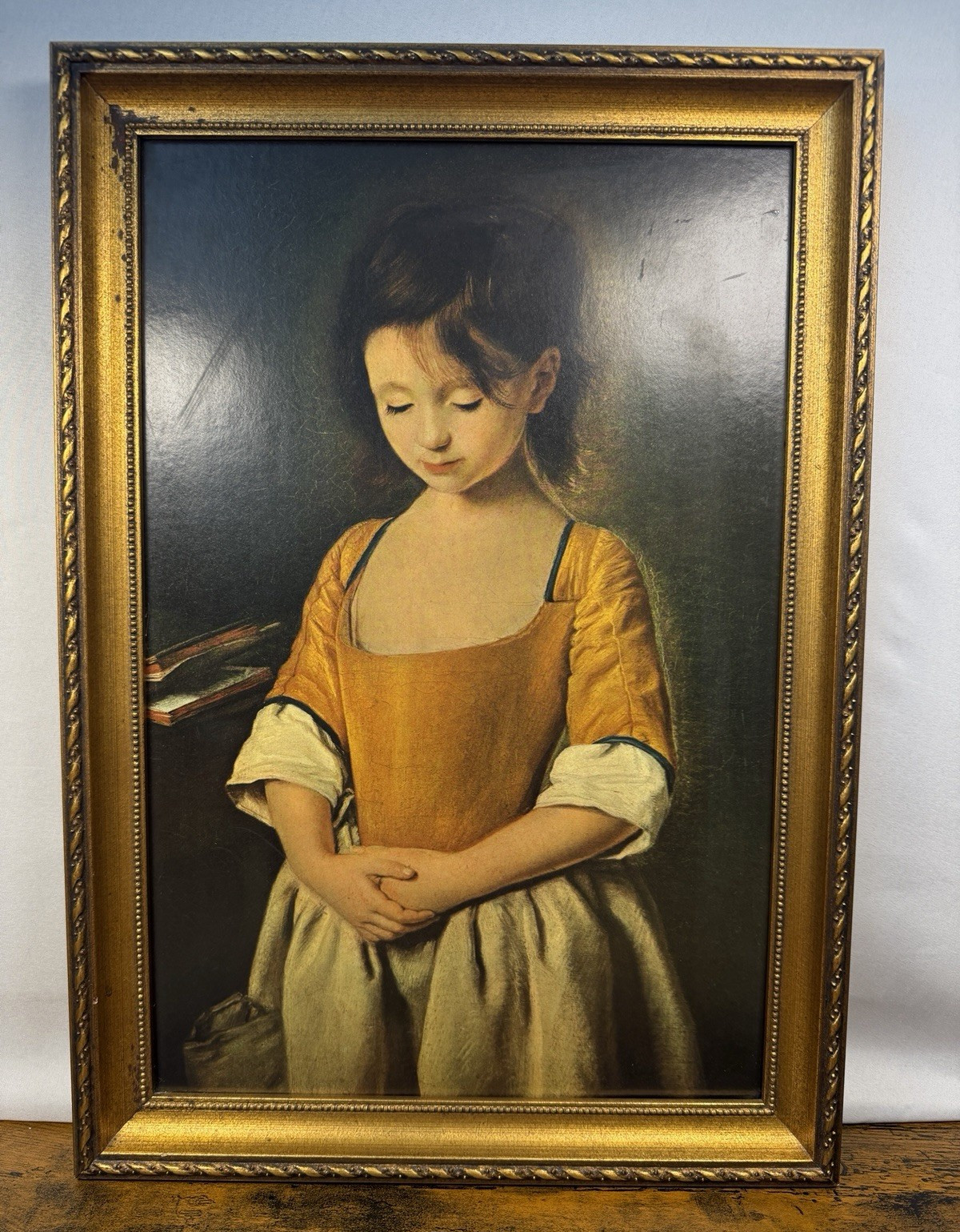 French School La Penitente Medium Framed Portrait Painting
