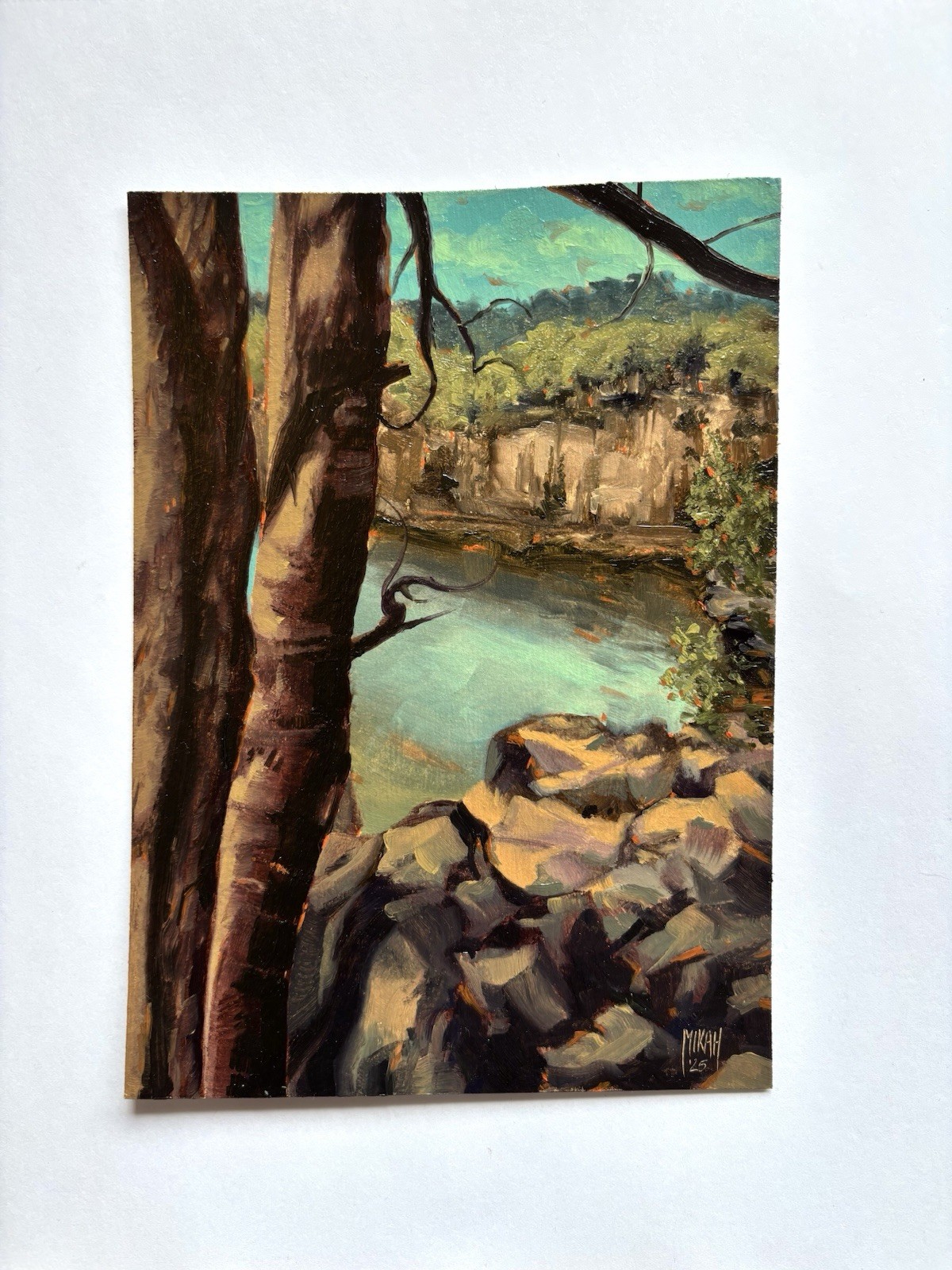5”x7”- Original Oil Painting Landscape Water Nature Park Saint Croix River Mikah