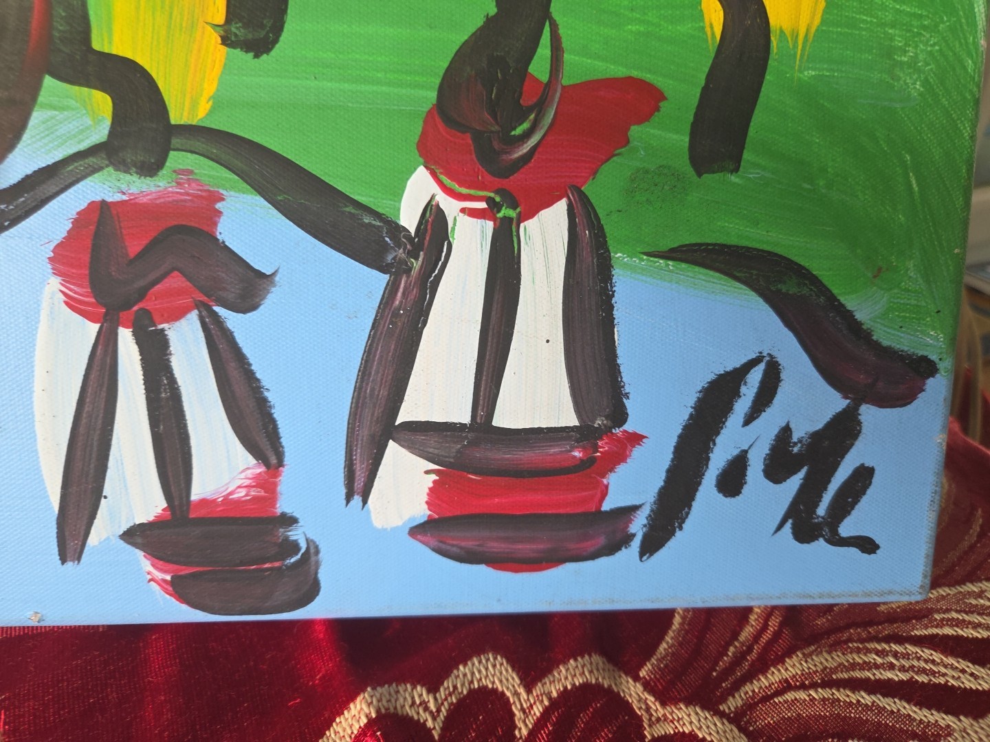 Peter Keil Abstract Acrylic Painting, Signed Circa 1970s-90s