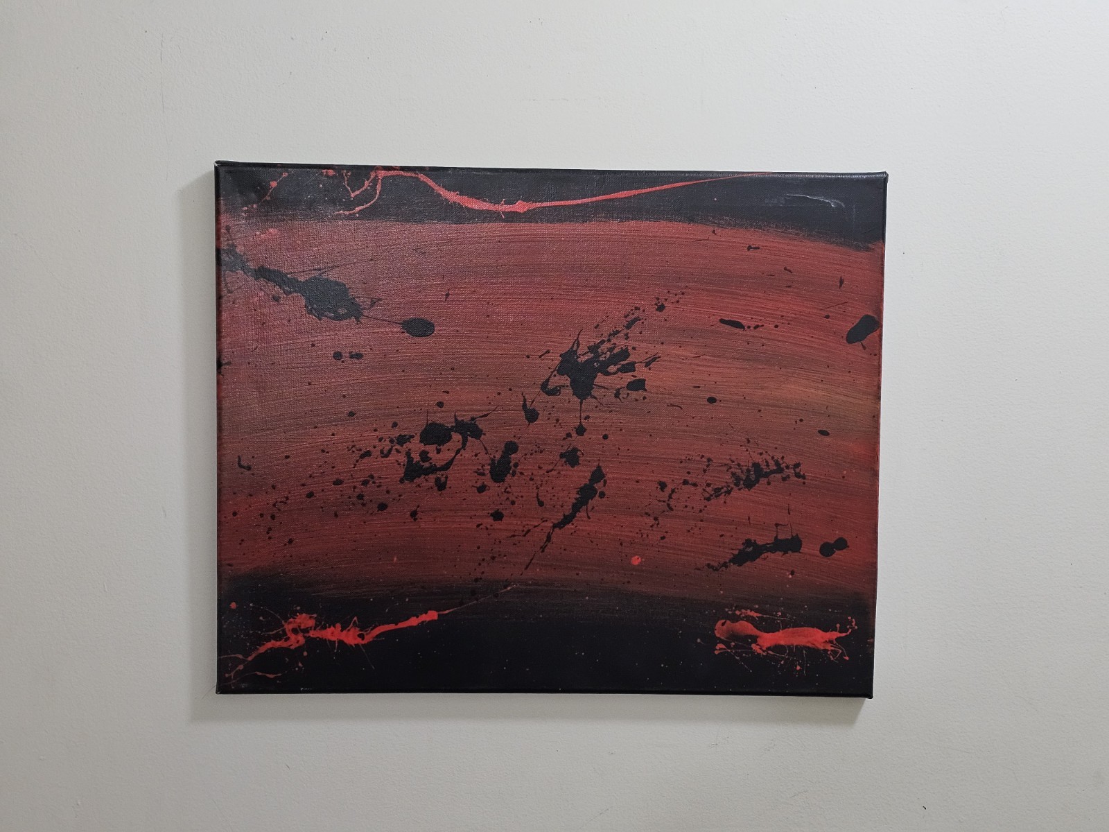 Original Artwork Red and Black Abstract Energy Wall Art By Elaine M