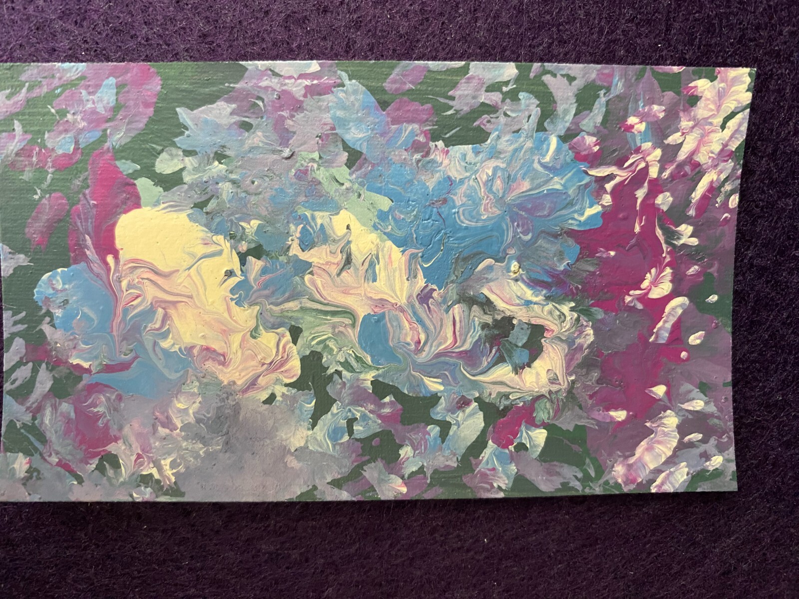 BCA Original Art Card 3.5×2 inches Abstract Latex Signed WGF 2024.0115 AK