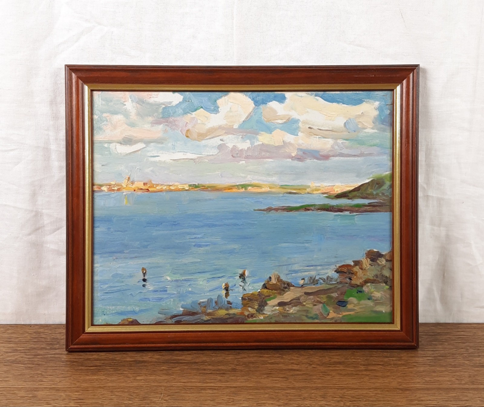 Kuyalnik Lagoon, Original Oil Seascape, Ukrainian Artist Menailova