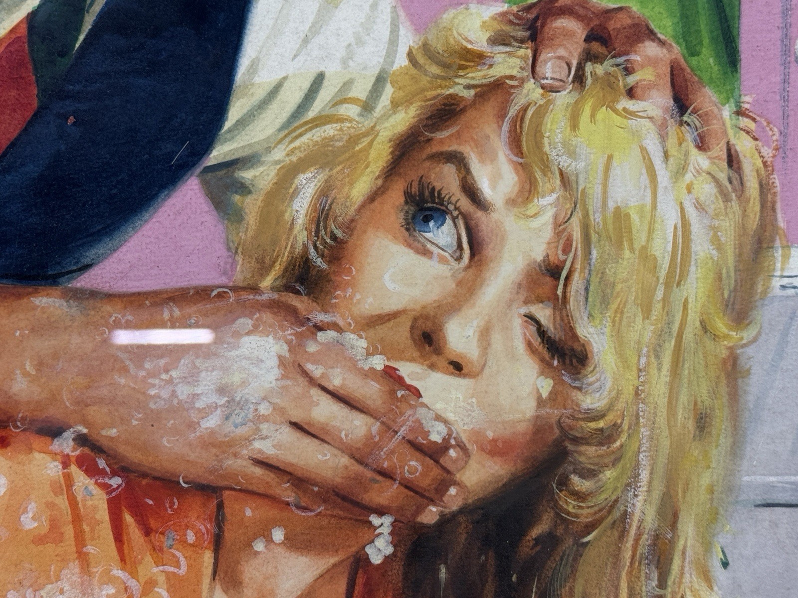 Illustration art Original 1/1 Girl With Soap In Mouth Phil Berry 1959’s Art