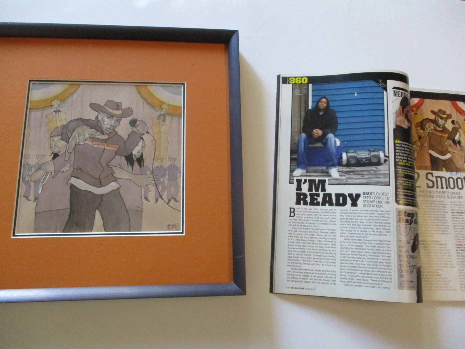 Published Framed XXL Rap Original Illustration Art Nelly Music Rare Hip Hop