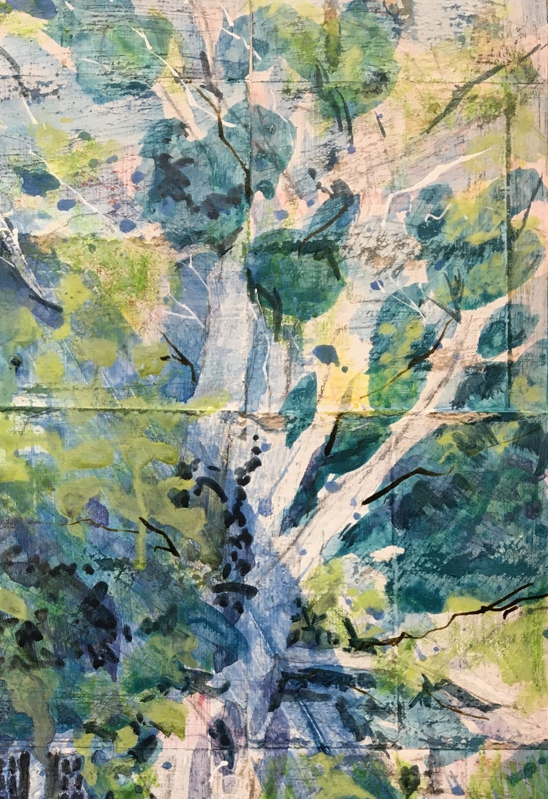Lerew OOAK contemporary original semi abstract landscape painting signed COA