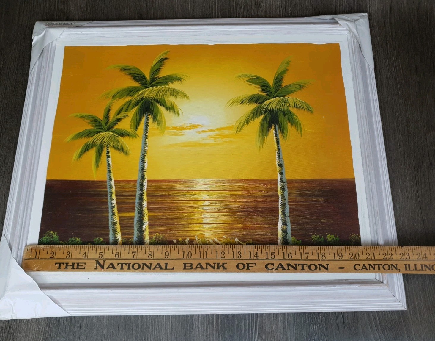 Key West Tropical Palm Tree Beach Original TOCCI Oil Painting 25×21 Art Ocean FL