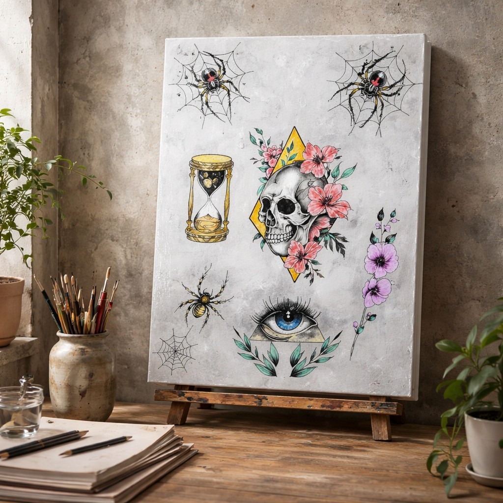 Gothic Art Acrylic And Other Craft Material on Canvas Board 6″ X 4″