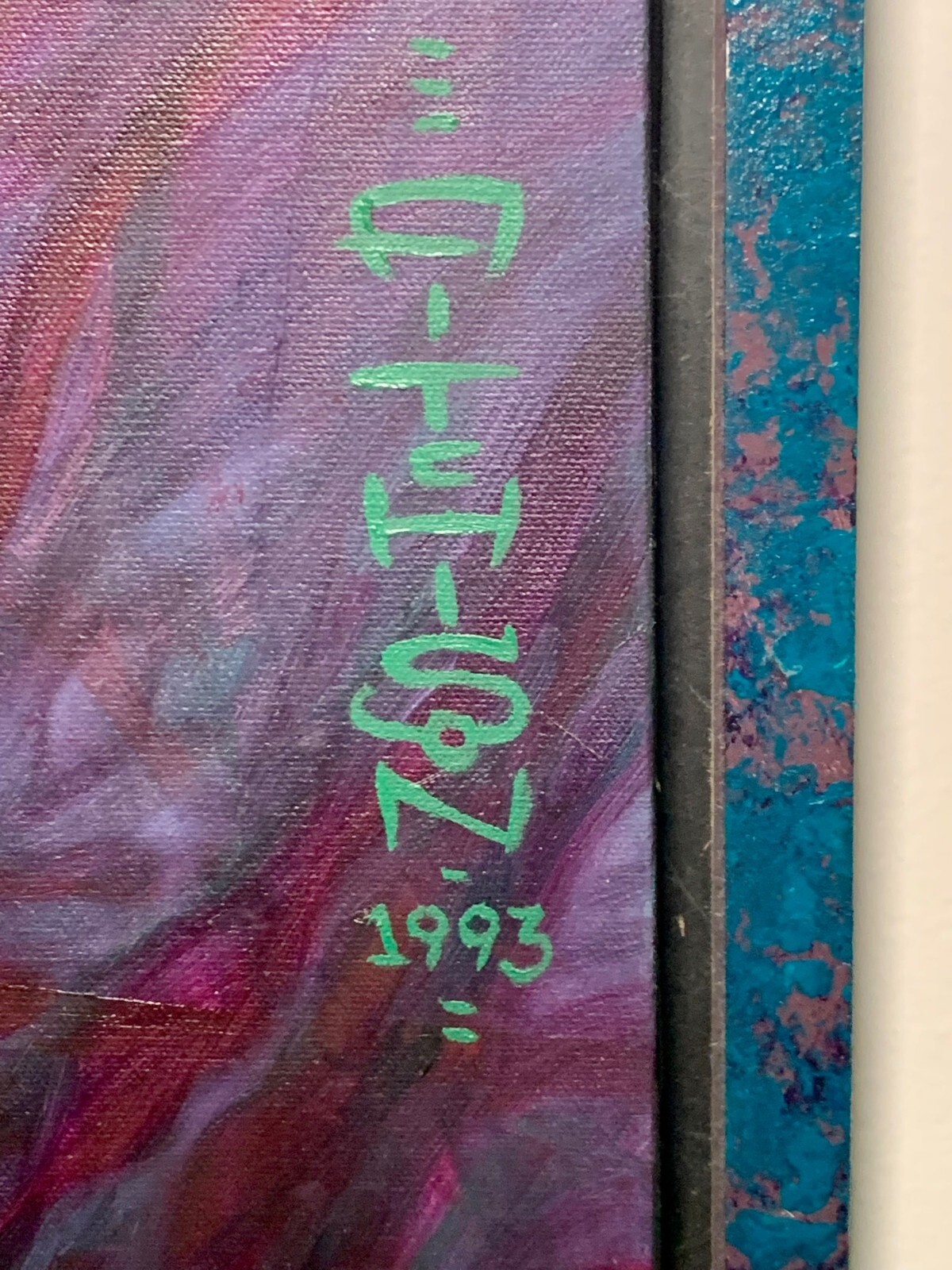 🔥🐇GUY AITCHISON – Original Oil on Canvas – MIND TREE 1 – 1993 (TATTOO ARTIST)