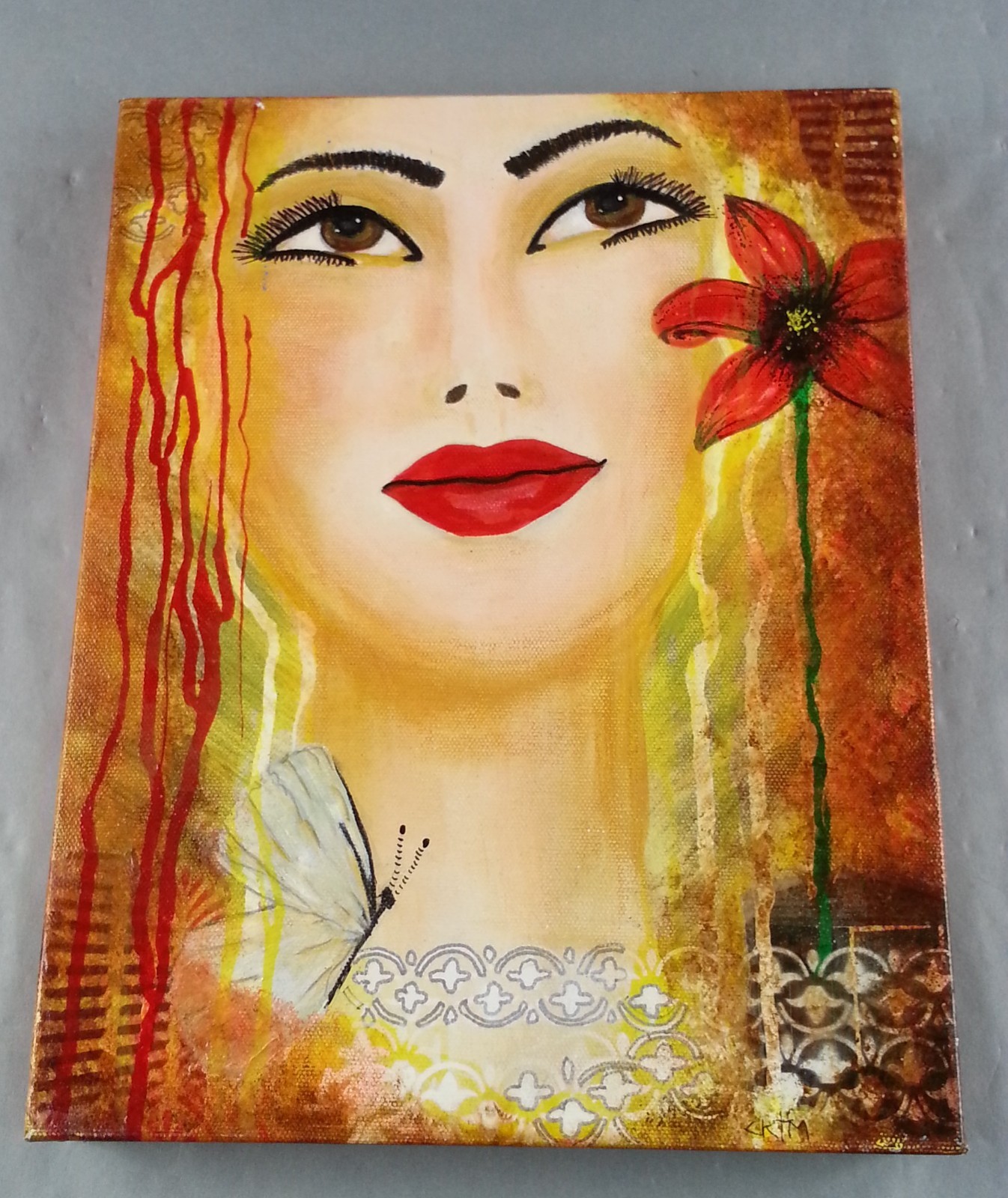 CKTM Painting On Canvas Wall Art Woman Butterfly “I Pray For All Women” Signed