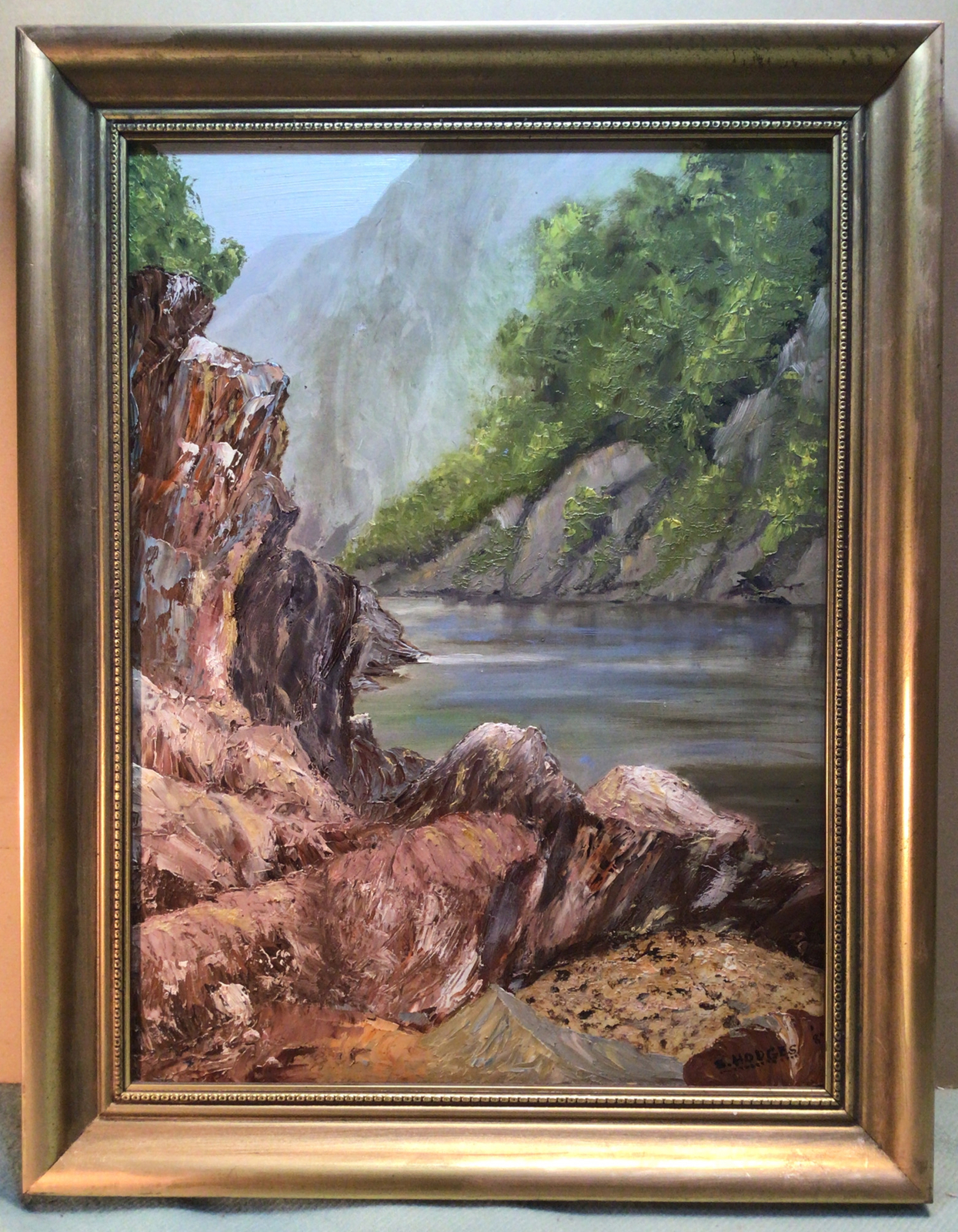 S Hodges 1987 Ormiston Gorge Framed Oil Painting