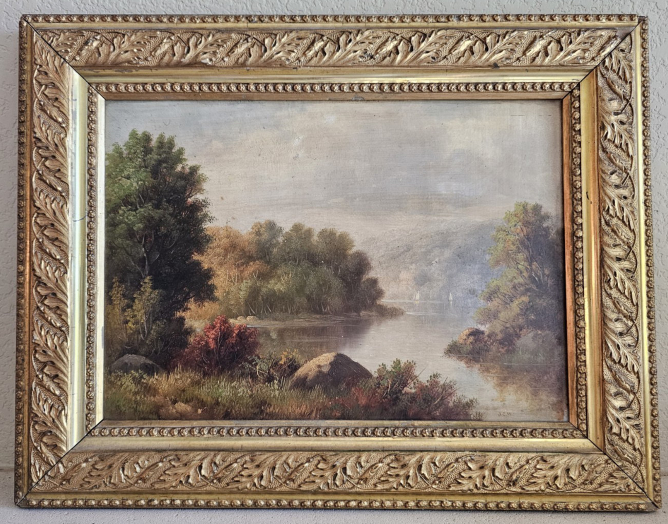 19th Century Scottish Romantic Landscape by John Crawford Wintour Framed