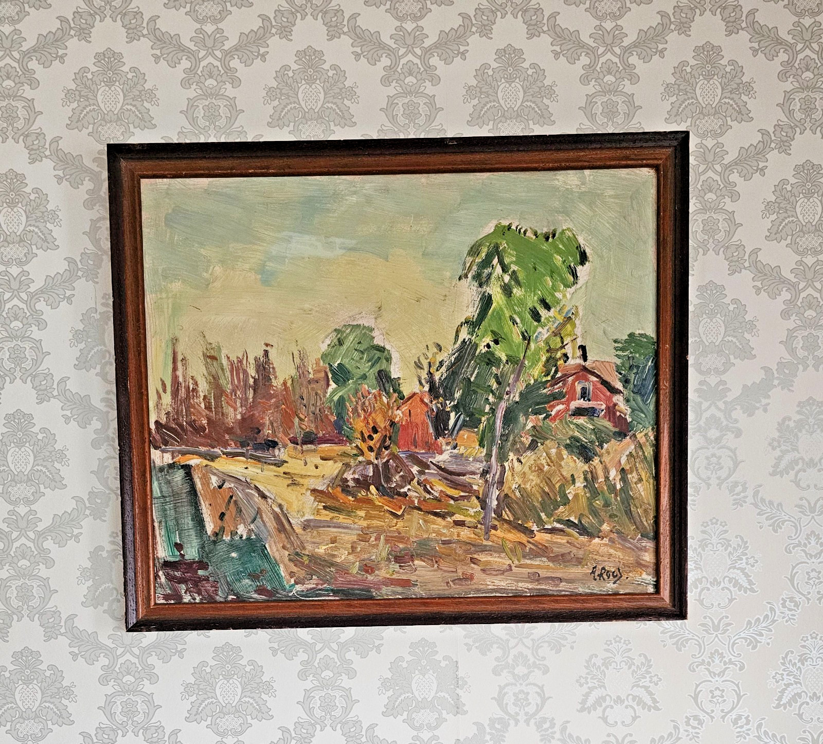 SCANDINAVIAN EXPRESSIONIST VINTAGE LANDSCAPE PAINTING ALEXANDER ROOS