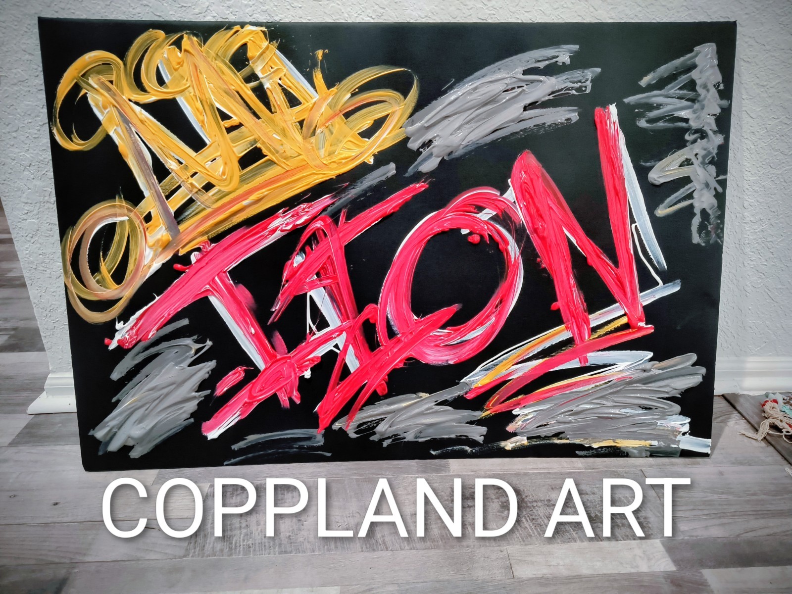 Trey Coppland, ICON Abstract Graffiti Acrylic Painting, 24+36 in, 2026, Signed