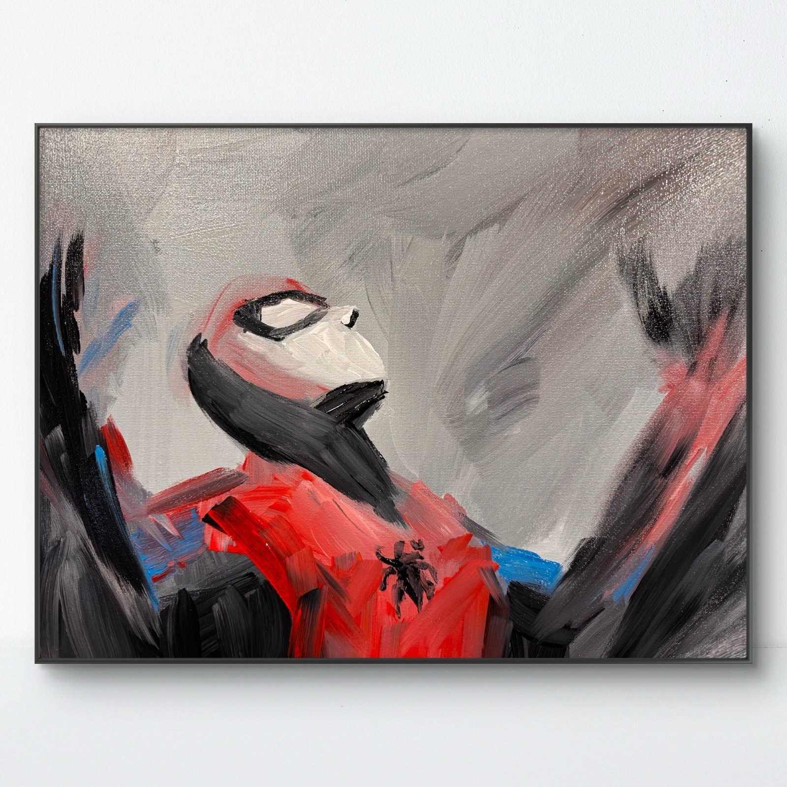 Original Abstract Expressionism 12×16 Spiderman Handmade Signed Unique Art 485