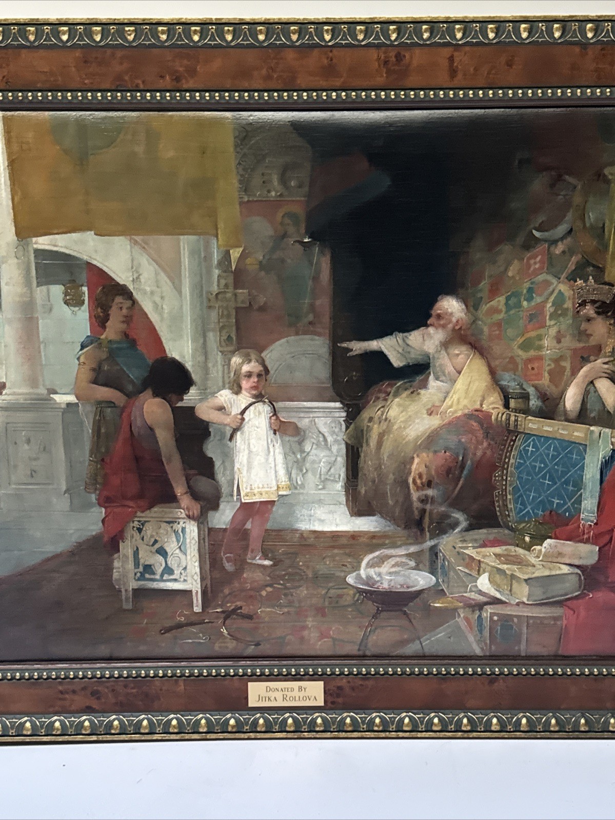 Antique Queen Painting Masterful 19th Century Iconic Interior Oil 1880 Portrait