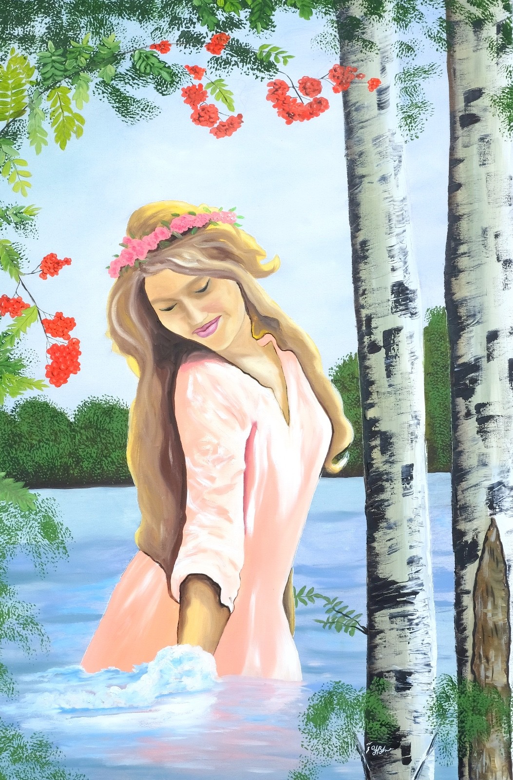 Art, Painting «By The River» – Giclee on Canvas 22″x 33″ by Yelena Berzon