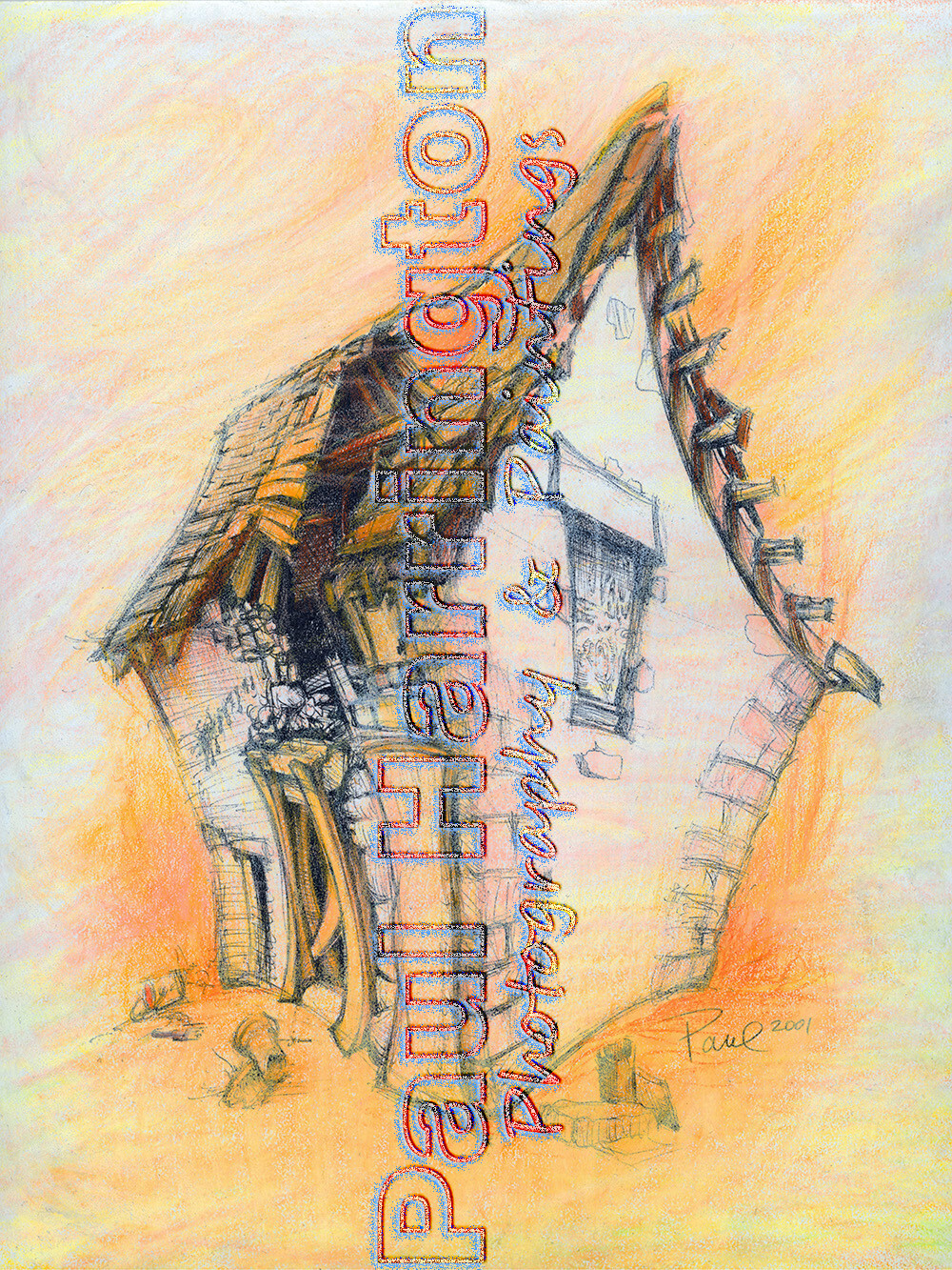 ink sketch architecture ruins character Middlesex Fell Ice House Spot Pond