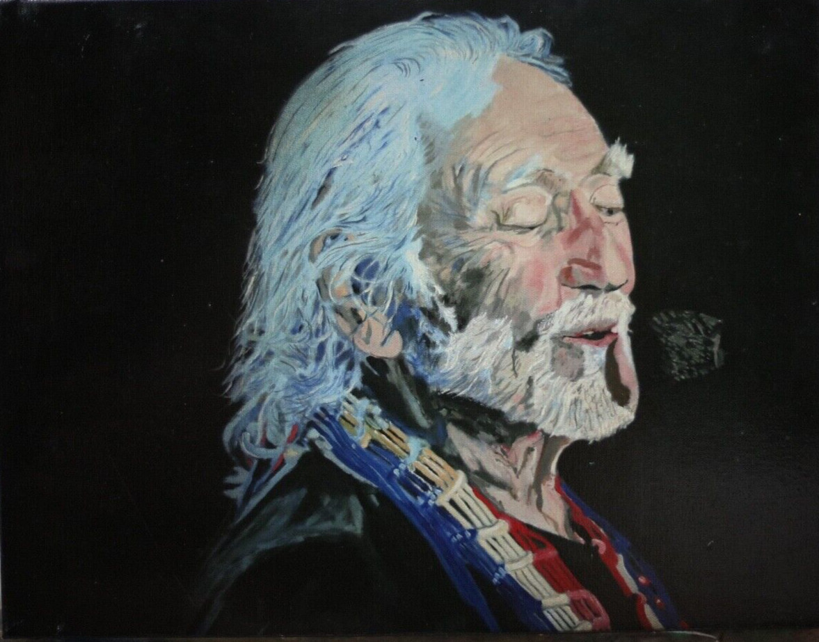 von Wening Art print Willie Nelson Ltd. Stretched on Canvas 13.5″ x 17.5″ x 1.5″