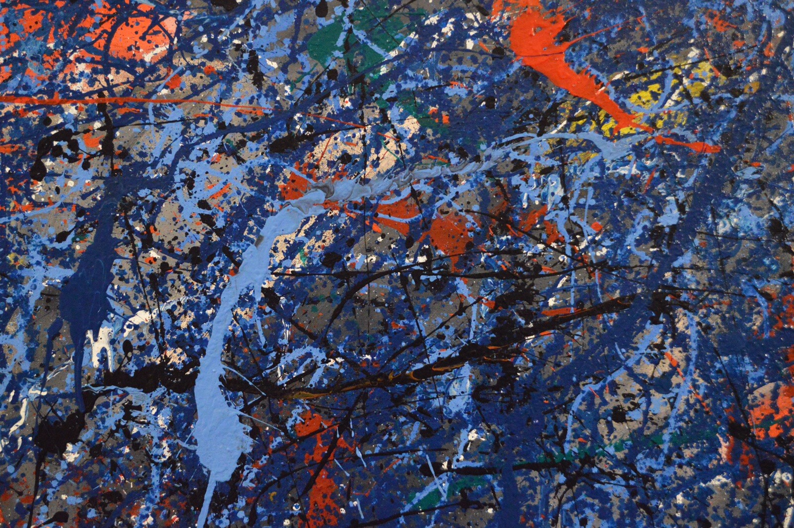 Jackson Pollock style canvas￼￼￼ Painting 81” X 62” XL (6ft. 9in.)Abstract,Modern