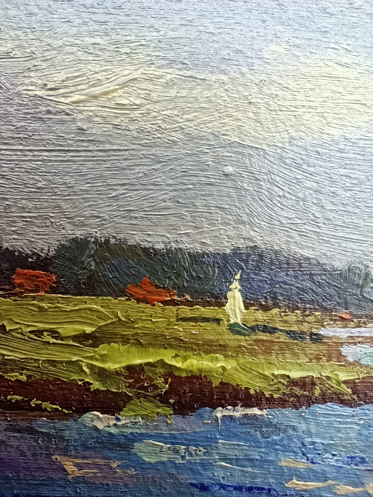 Sailboat Original Oil Painting 6×4 Framed Signed Vintage Marine Landscape Art