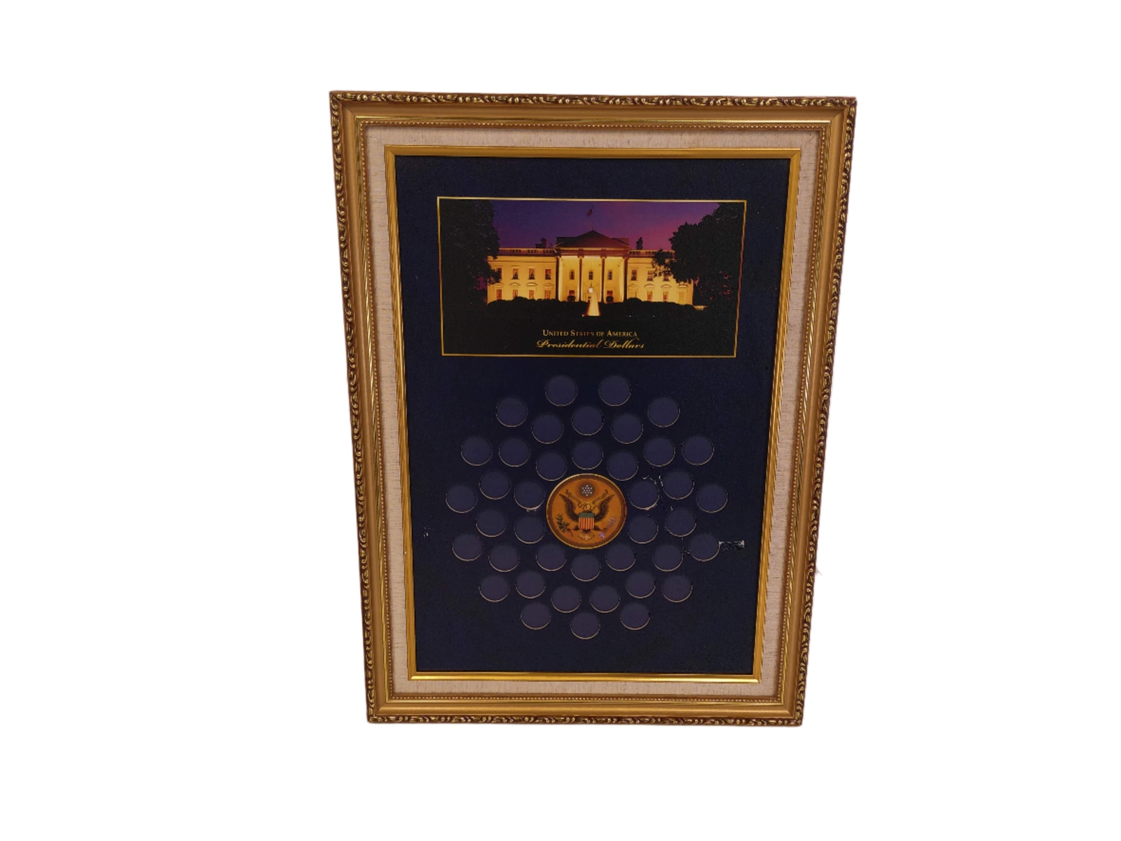 Art United States of America Presidential Dollars Frame Coin Holder
