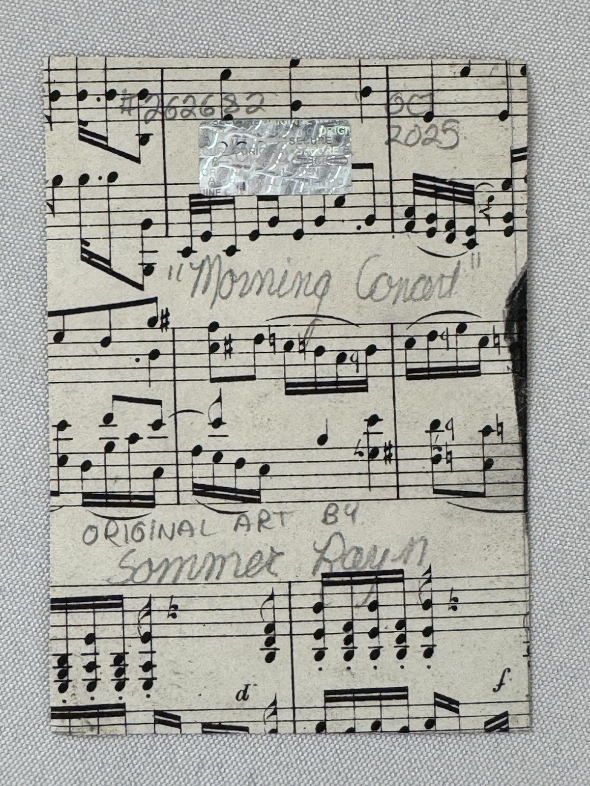 Aceo Original Art Trading Card, Tree With Birds, Piano Music, Art By Sommer Rayn