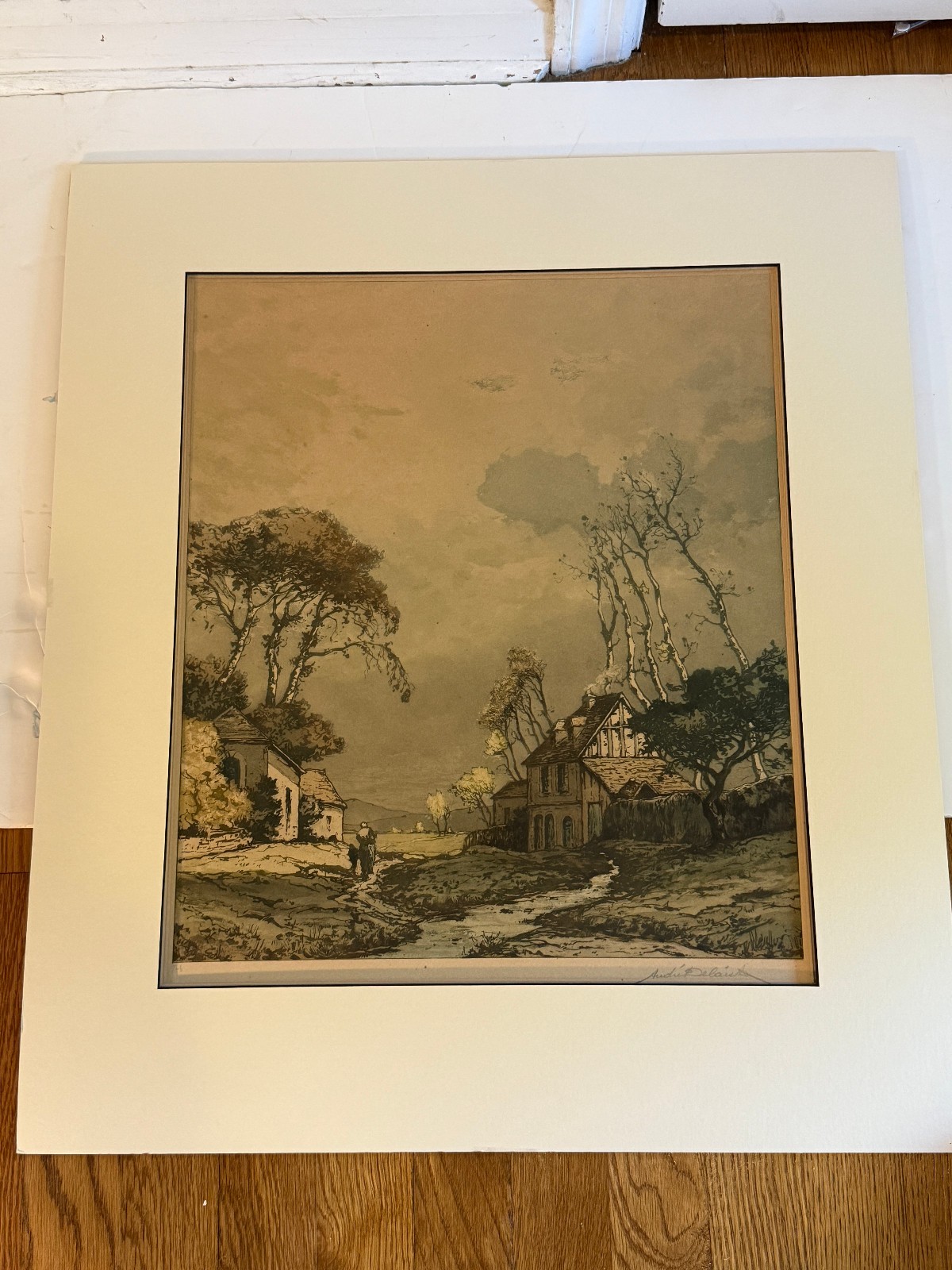 Antique 1925 Andre Delaistre Art Handcolored Signed & Numbered Engraving French
