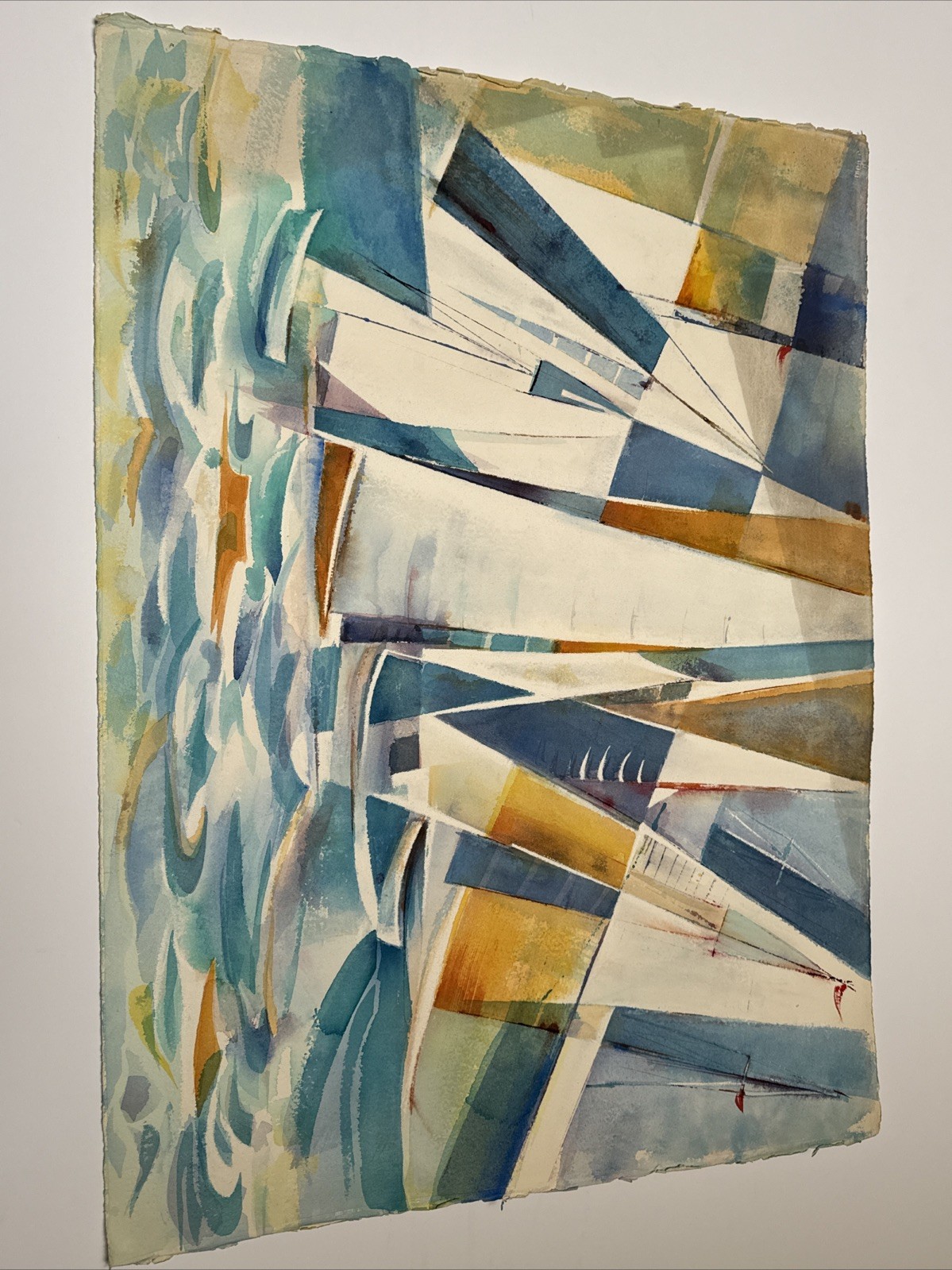 COASTAL EXPRESSIONIST PAINTING SAIL BOATS REGATTA MAURICE SILBER FAMOUS LARGE