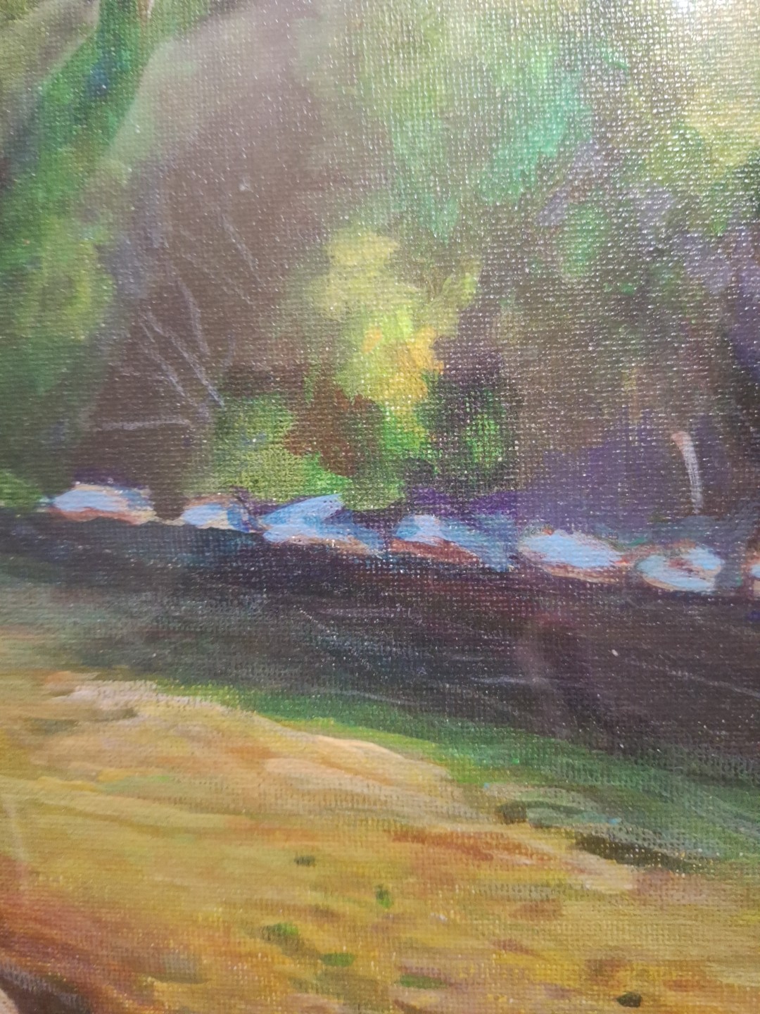 Hand Painted Lake 8×10 Landscape Art Acrylic Canvas Decor