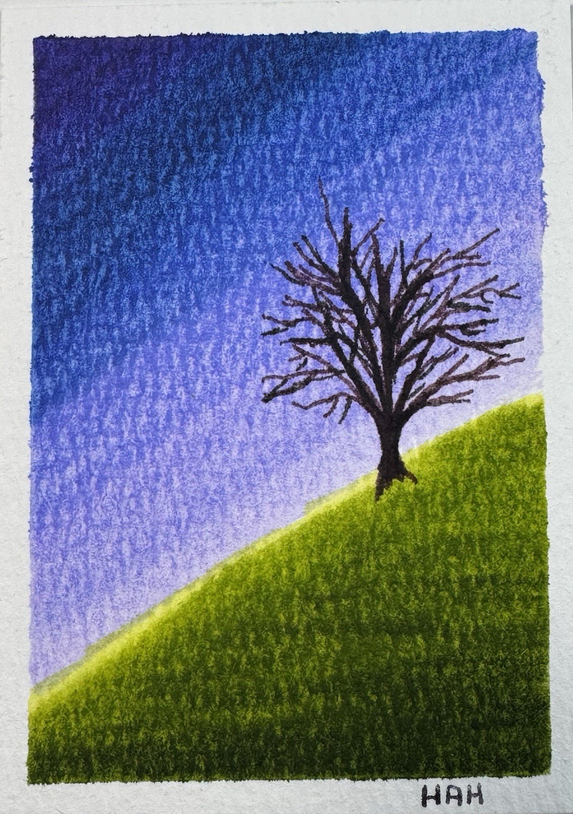 ACEO Original Hand Painted Watercolor Abstract Landscape 2.5 X 3.5 Signed