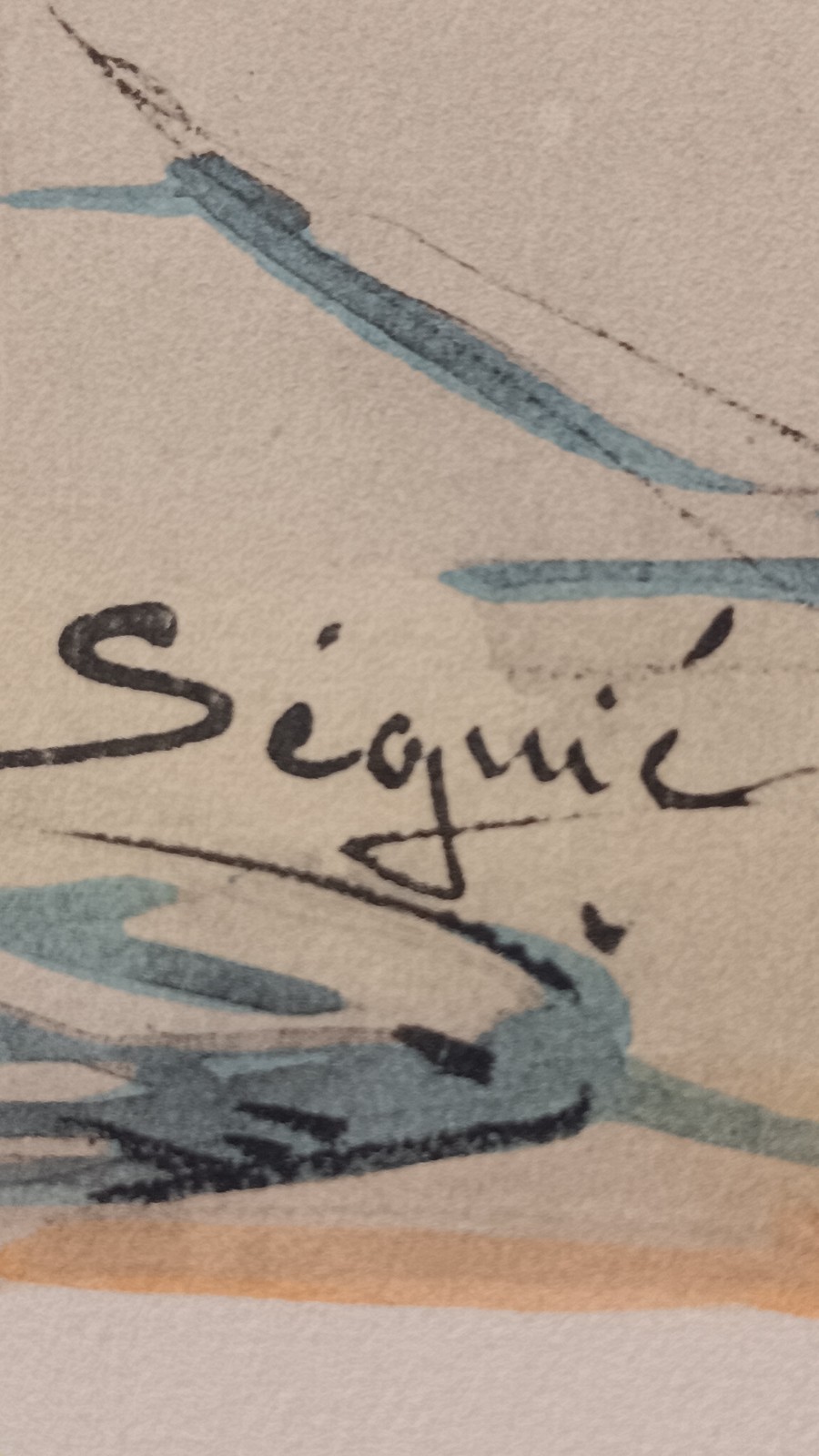 Seguie Watercolor «La Madeleine» Signed 1869-1903 Hallmarked 17×14″ Original