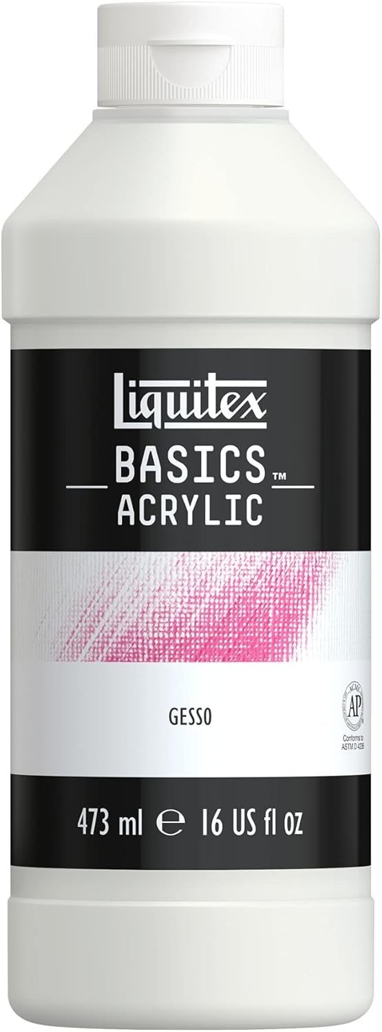 Quality 16-oz Gesso Surface Prep Medium – Perfect for Acrylic and Oil Painting