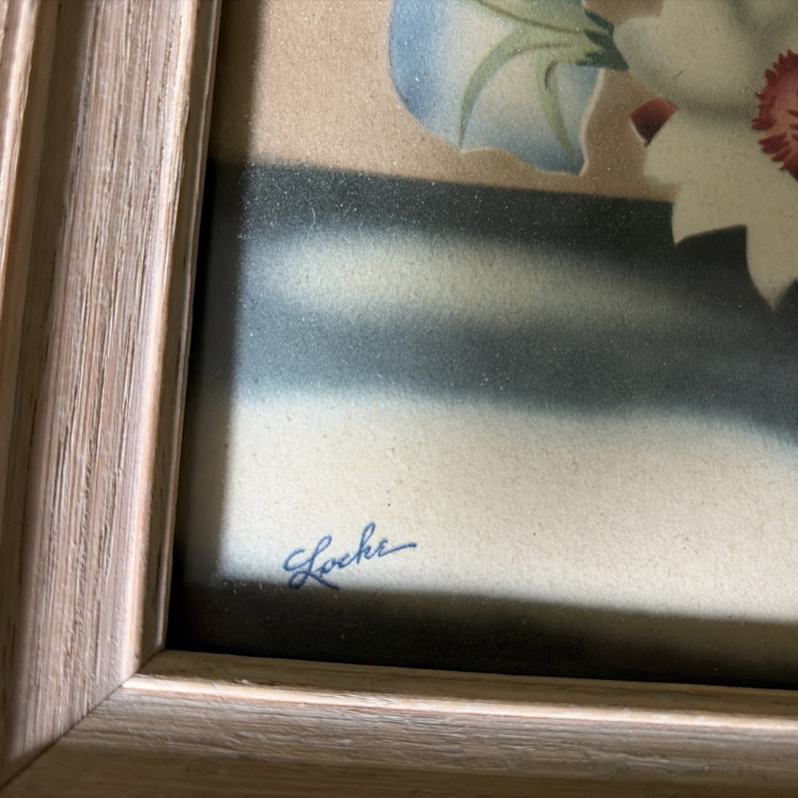 Vintage Floral Still Life Framed Pictures Locke 1940’s 12″ x 10″