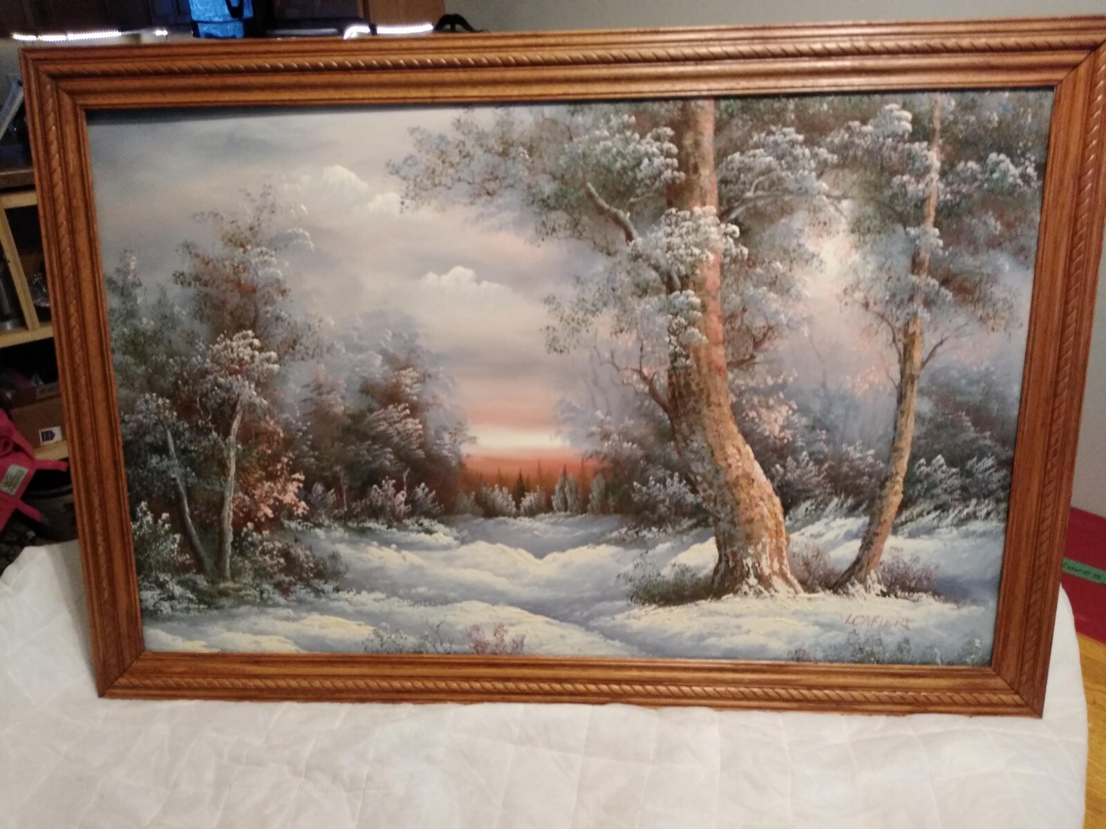 Irene Cafieri Signed art work original canvas. Buyer Pays Any Shipping Costs.