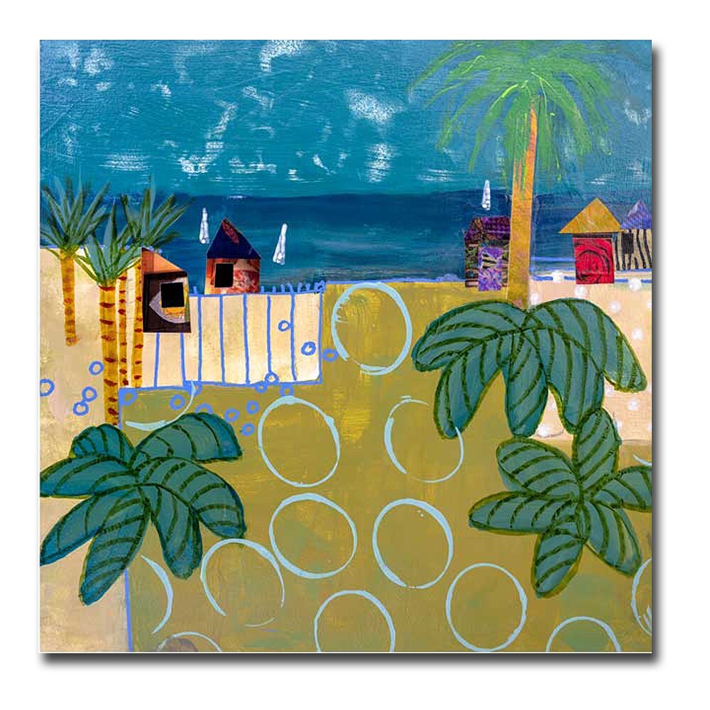 Three Palms by Krasner Gallery Wrapped Canvas Giclee Art (30 in x 30 in)