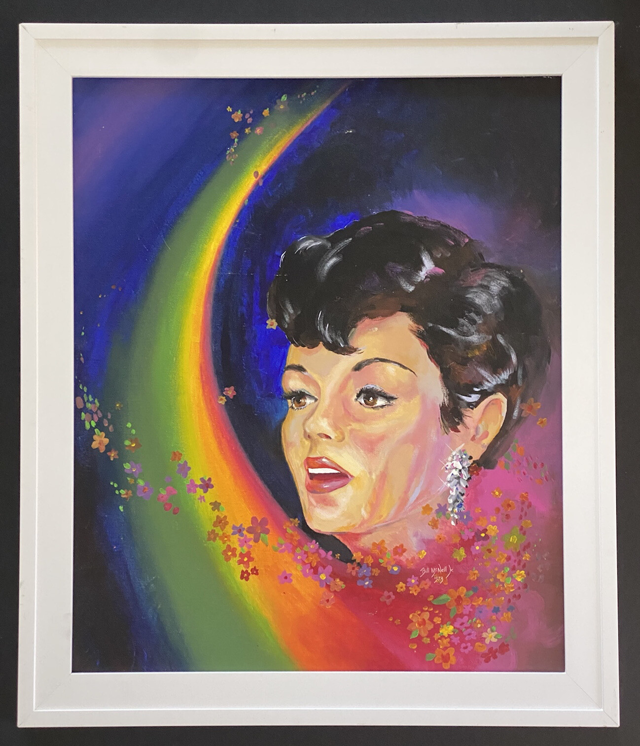Bill McNeil Vintage Judy Garland Over The Rainbow Movie Music Portrait Painting