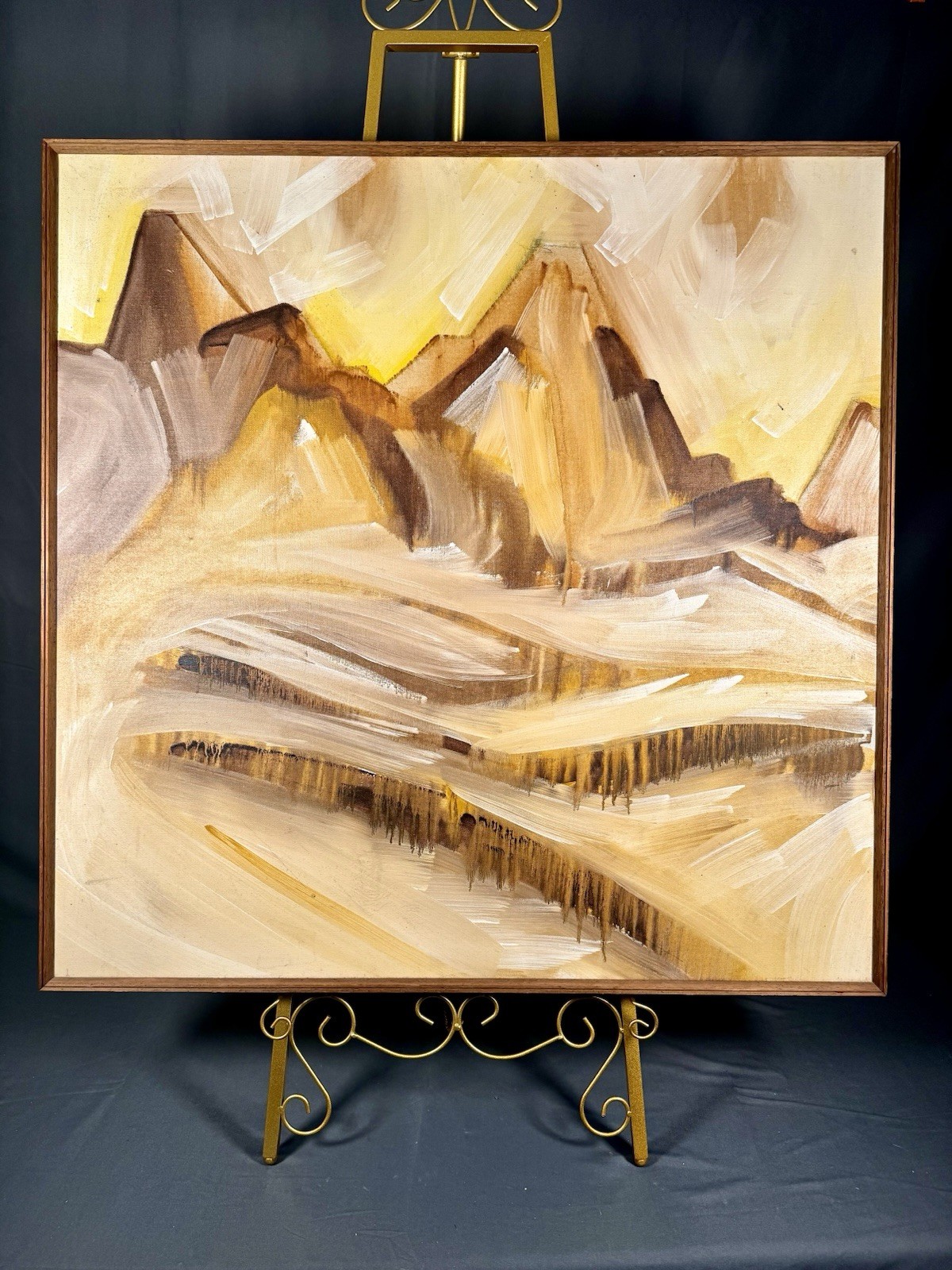 Large Abstract Oil Painting Expressionist Textured Framed Wall Art Original