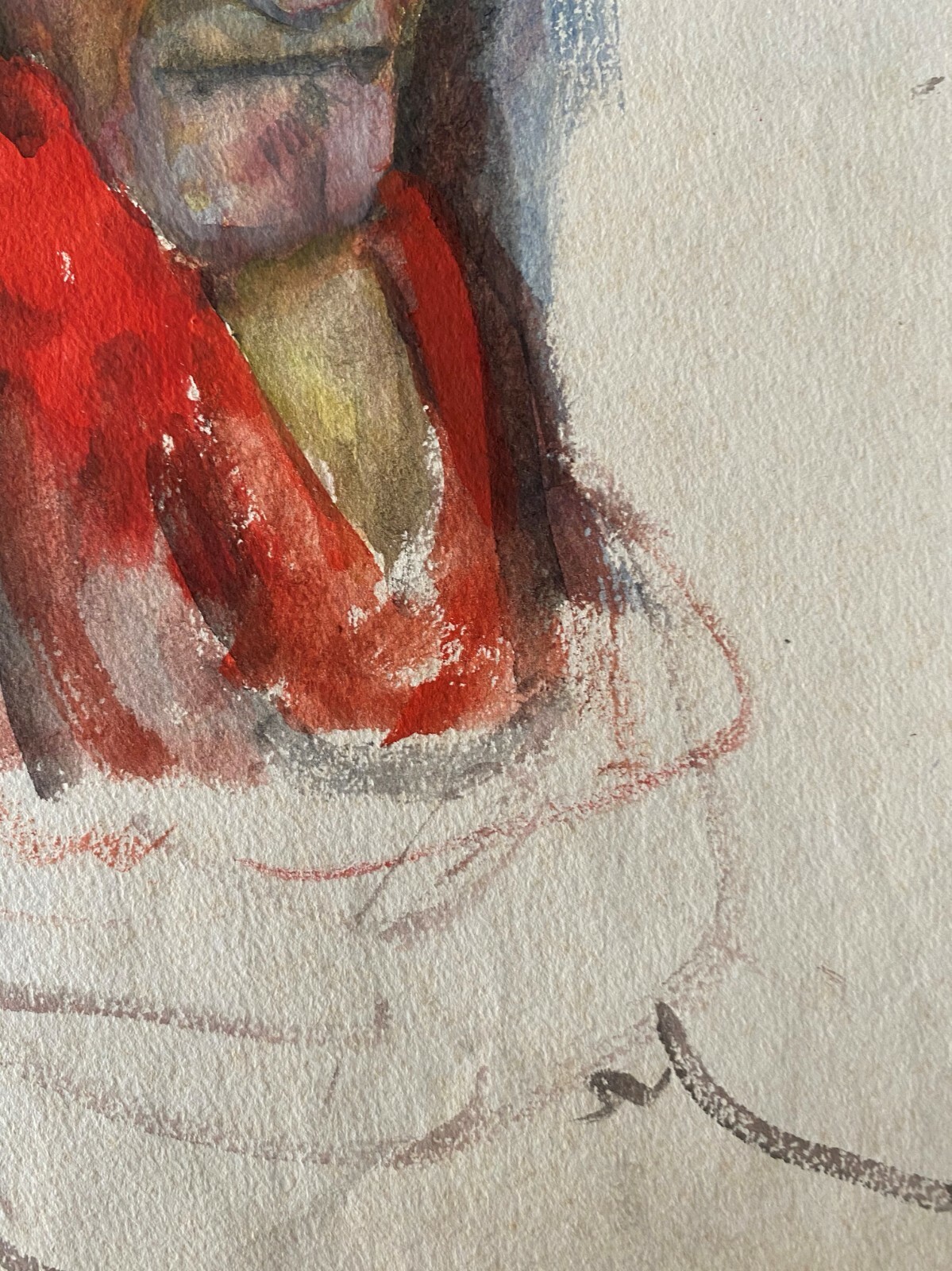 Juan David. Self-Caricature, ca 1978. Mixed media on cardboard. Original art.