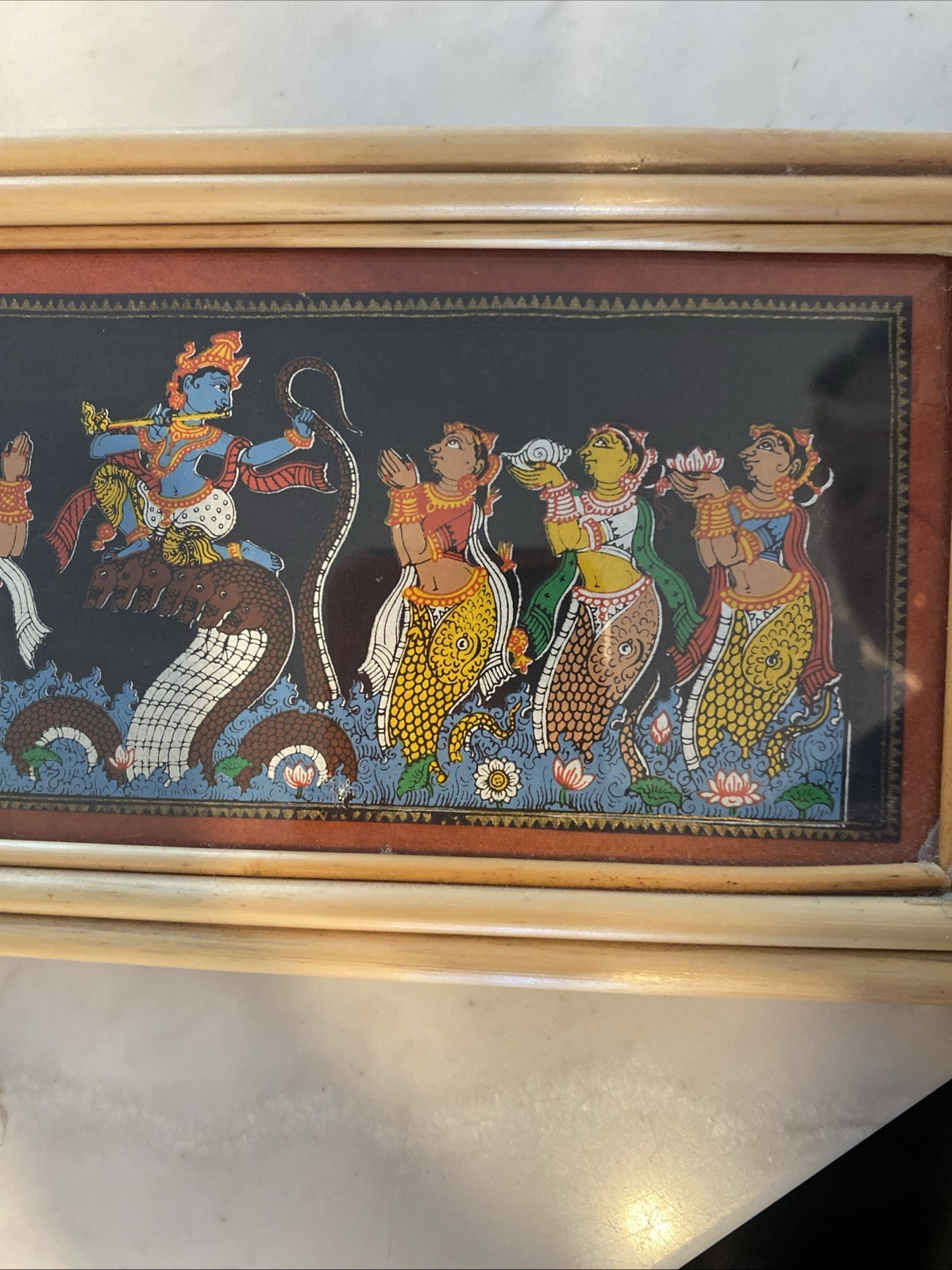 Pattachitra Lord Krishna Painting Indian Handicraft Palm Leaf Painting
