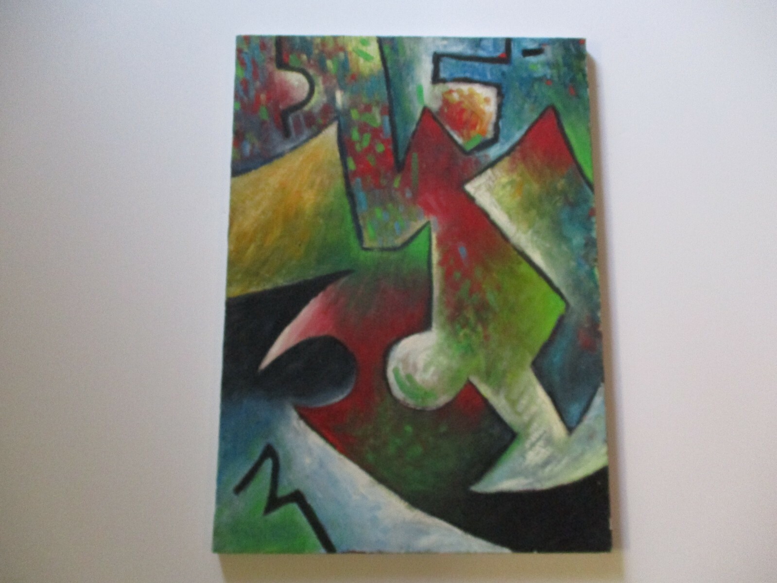 28 INCH GERALD ROWLES PAINTING EXPRESSIONIST ABSTRACT MODERNIST NON OBJECTIVE